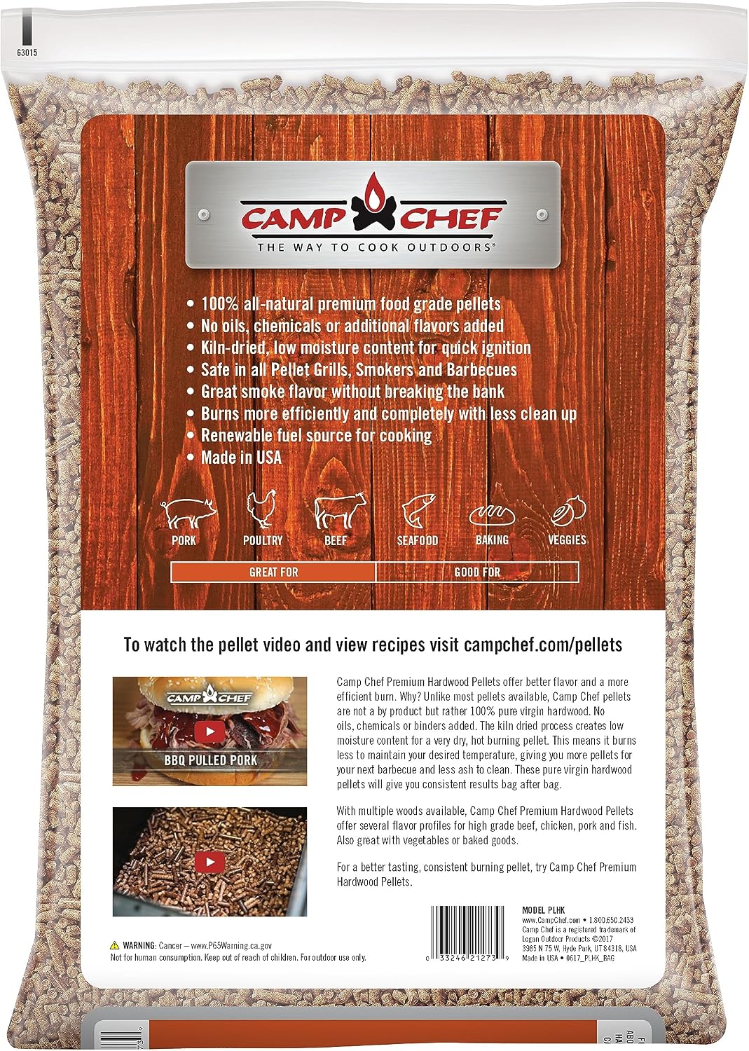Camp Chef Orchard Apple BBQ Pellets, Hardwood Pellets for Grill, Smoke, Bake, Roast, Braise and BBQ, 20 lb. Bag