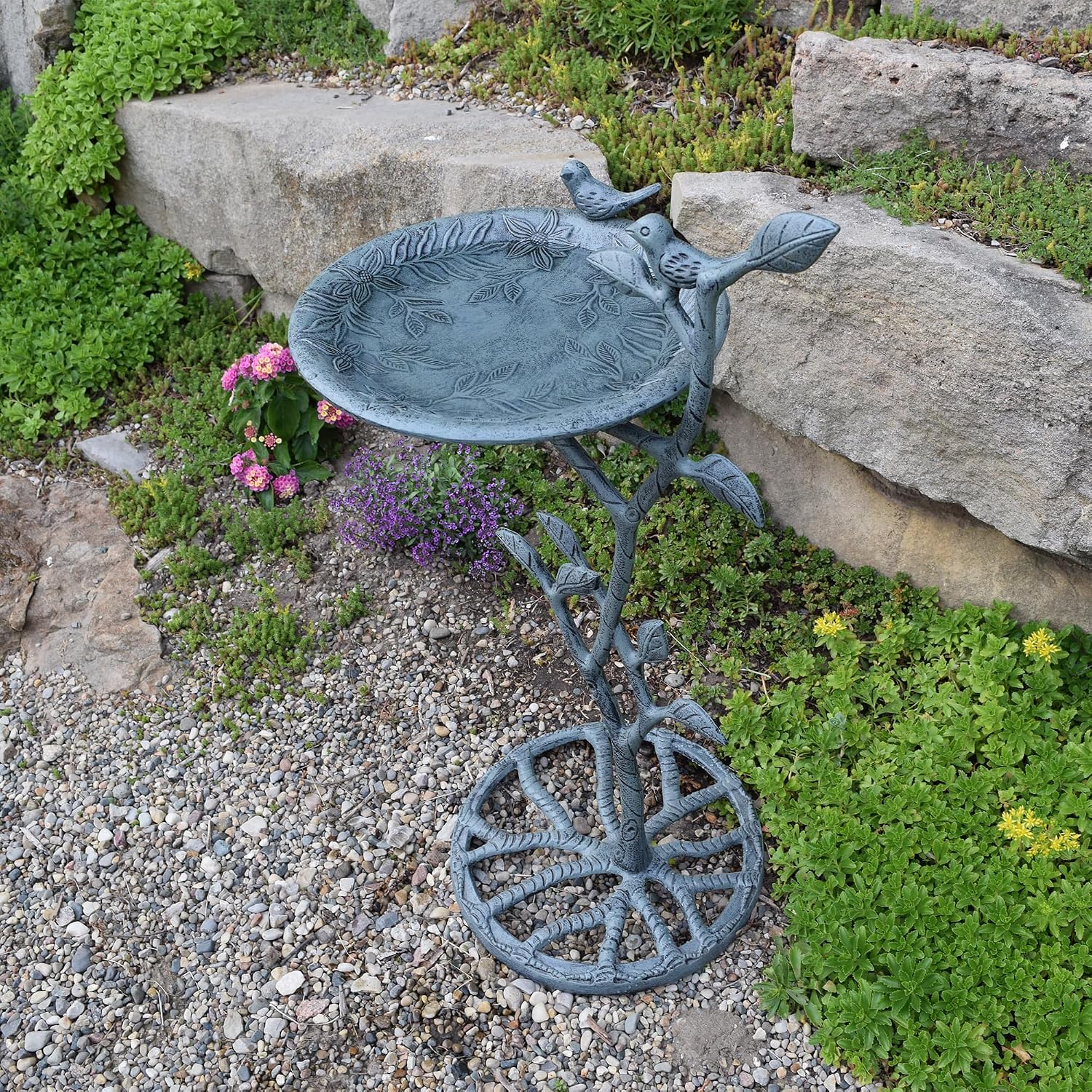 Oakland Living Meadow Bird Bath, Antique Bronze
