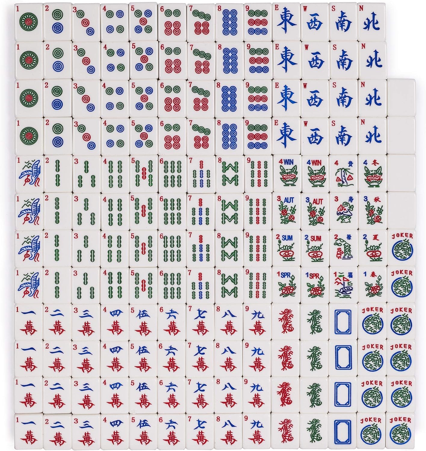 Yellow Mountain Imports American Mahjong Set, Little Birdie with Wooden Case, Wooden Racks with Acrylic Pushers, Wright Patterson Scoring Coins, Dice, & Wind Indicator