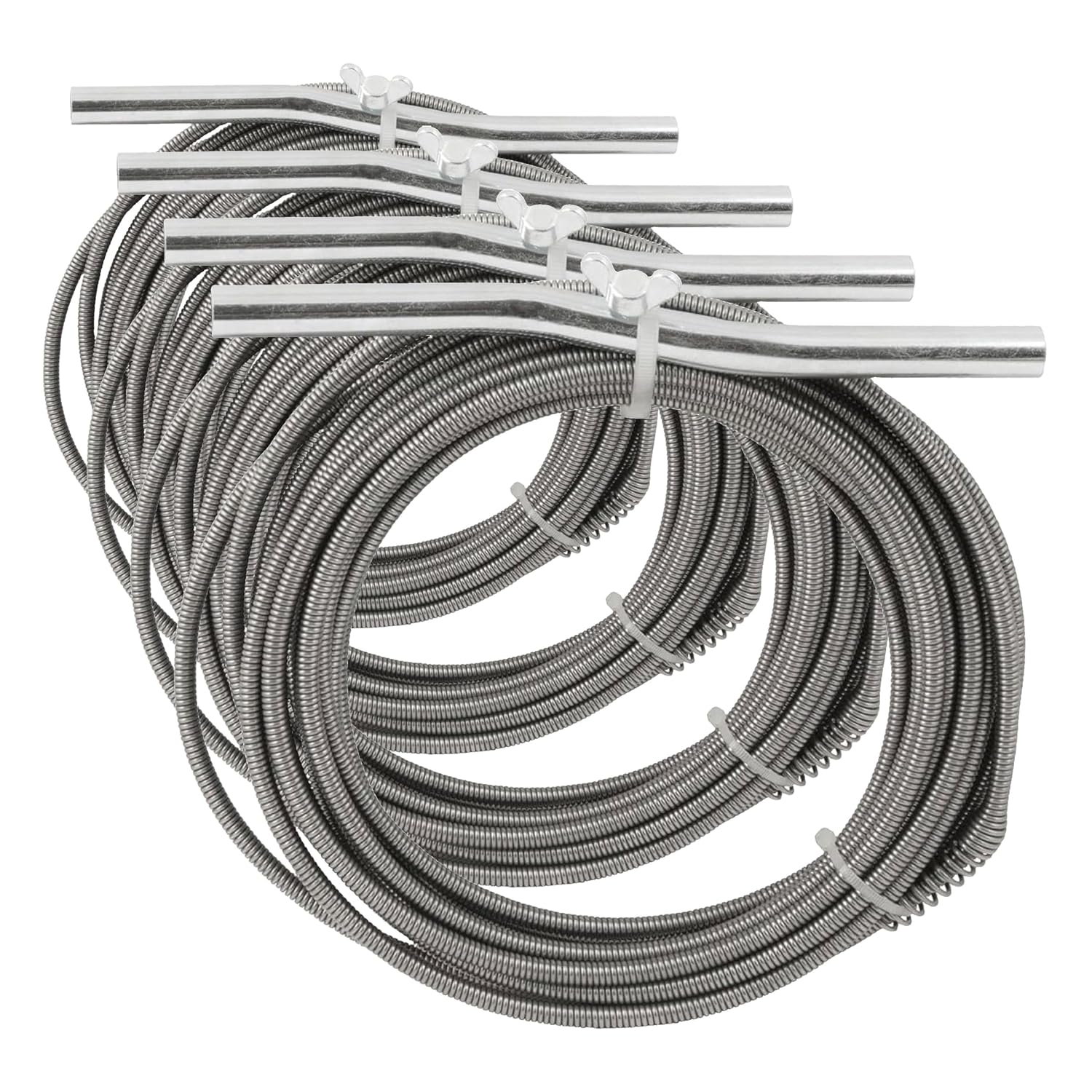 PlumbCraft 25 Ft Drain Auger, 1/4-Inch Steel, Hand-Cranked, Vinyl Grip | Galvanized Steel Crank Handle, High-Torque Design, Vinyl Grip Handle, for Drains Up to 2 in., Pipe Snake for Drain 25 Ft