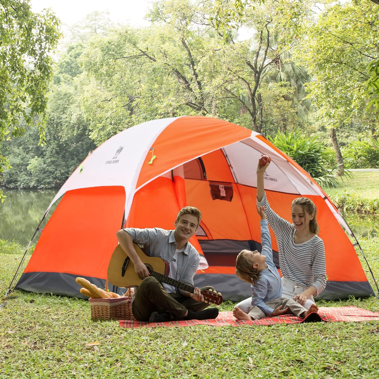 CAMEL CROWN Tents for Camping 2/3/4/5 Person Camping Dome Tent, Waterproof,Spacious, Lightweight Portable Backpacking Tent for Outdoor Camping/Hiking