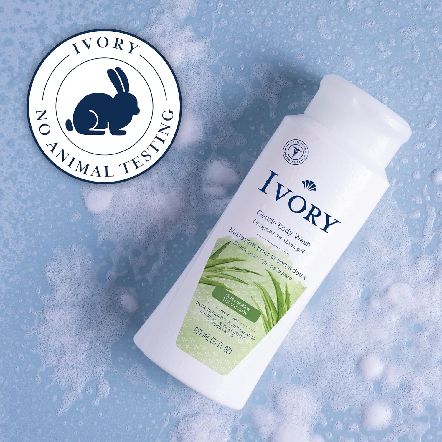 Ivory Body Wash, Designed for the Whole Family, Gentle Formula, Free of Dyes Heavy Perfumes Parabens Phthalates & Silicones, Original Scent, 21 oz (Pack of 2)