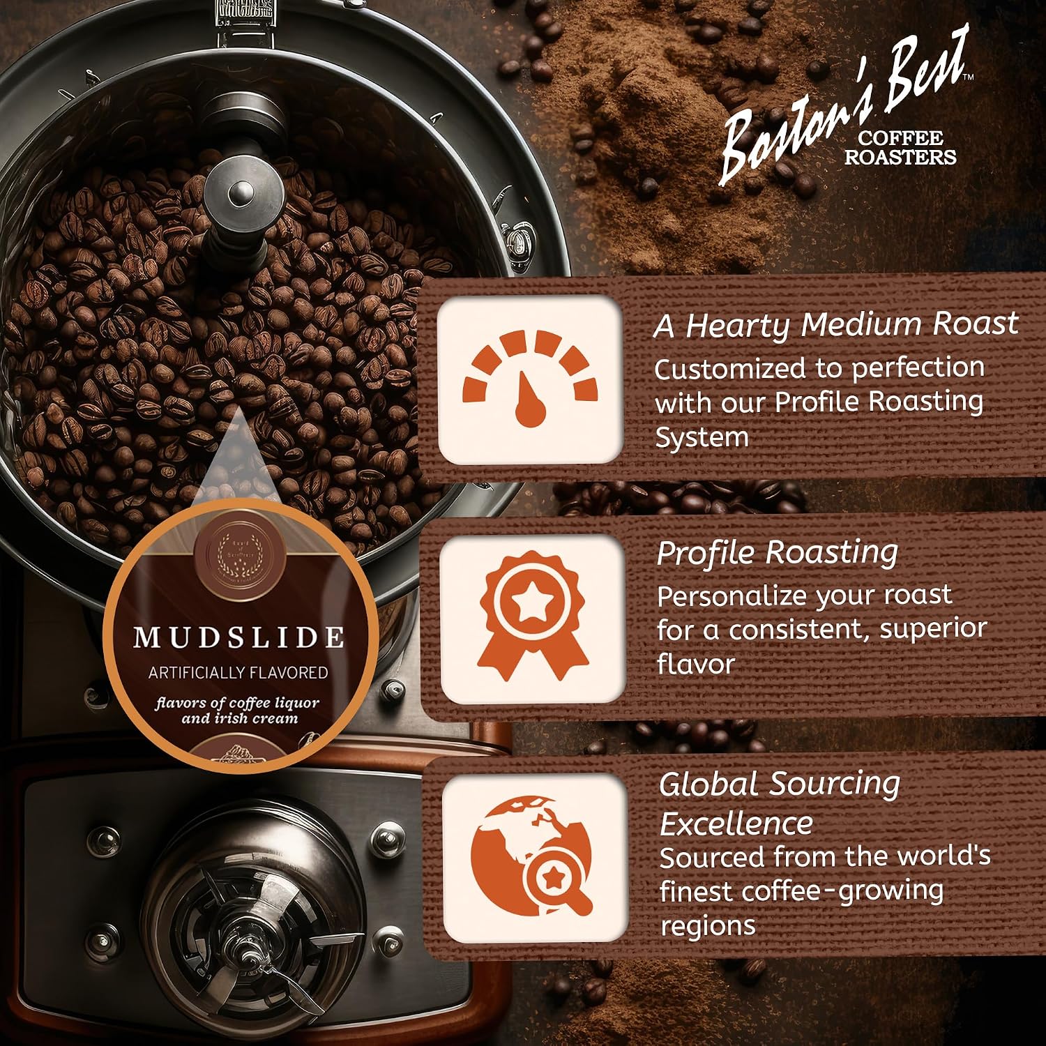 Boston’s Best Coffee - Fall-Inspired Pumpkin Spice Medium Roast Gourmet Delicious Flavored Coffee, Premium Ground - 11 oz. / 311 g Bag