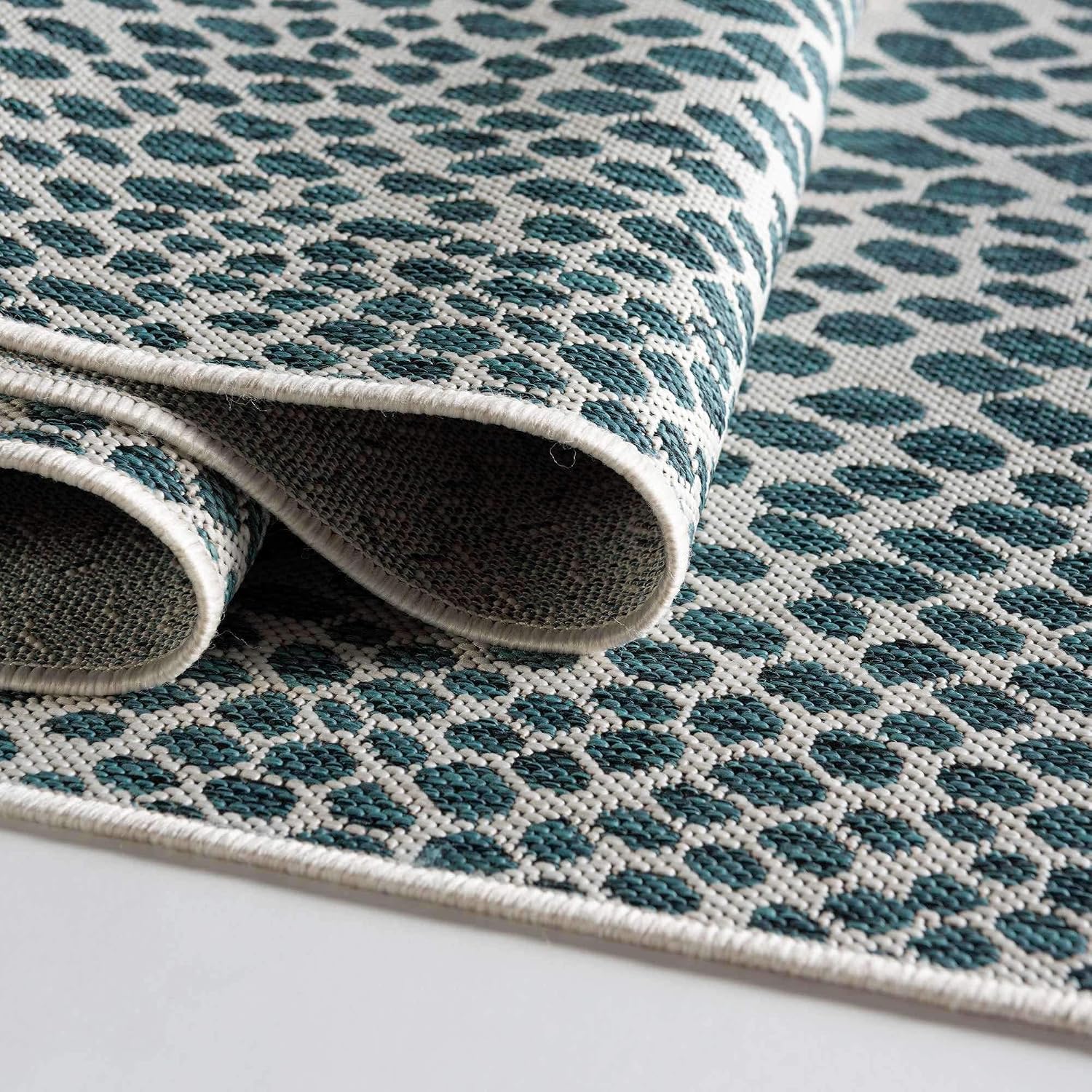 Unique Loom Outdoor Collection Area Rug - Cape Town (9' x 12' Rectangle, Blue/Ivory)