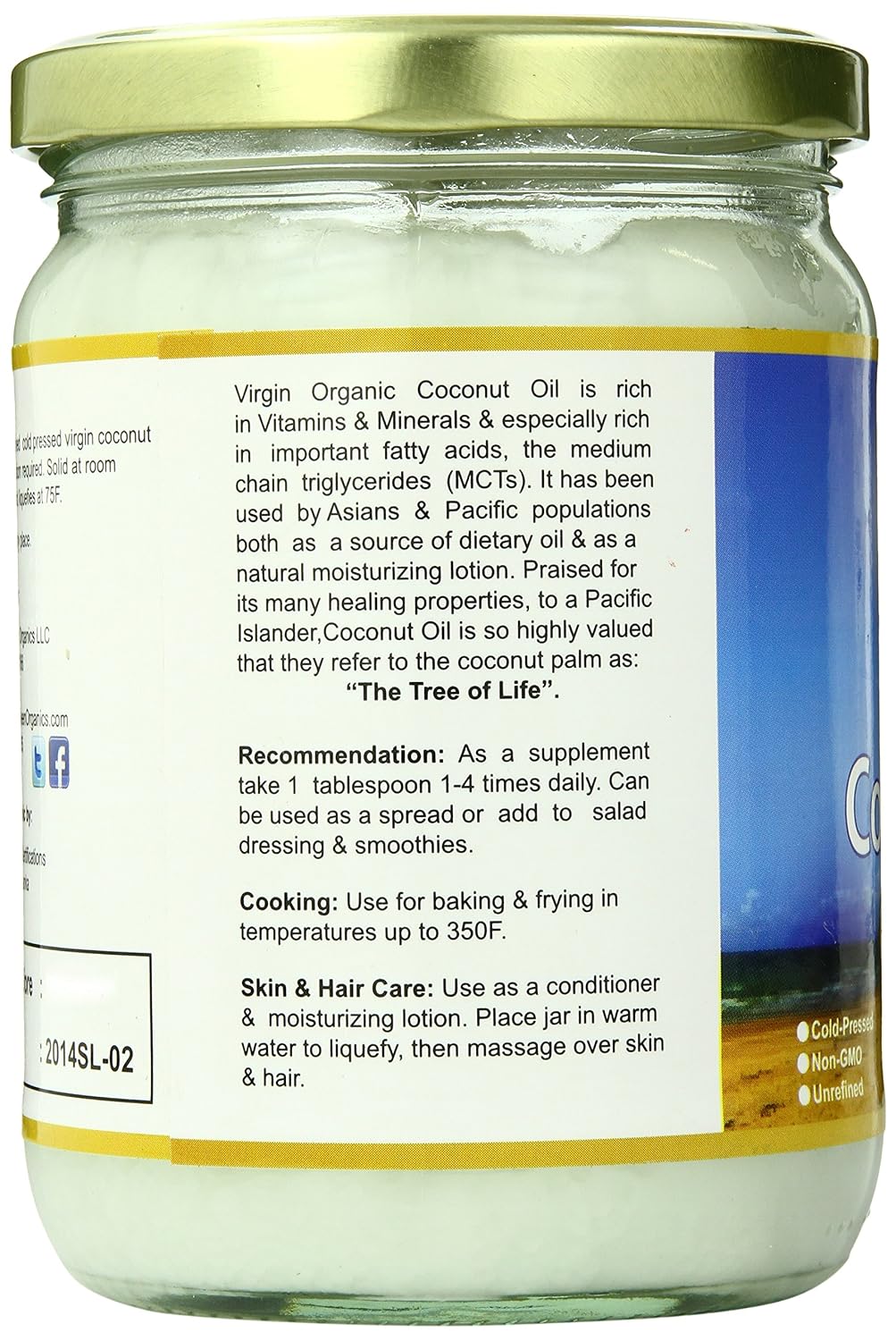 Tropical Green Organics Virgin Coconut Oil, 16 Ounce