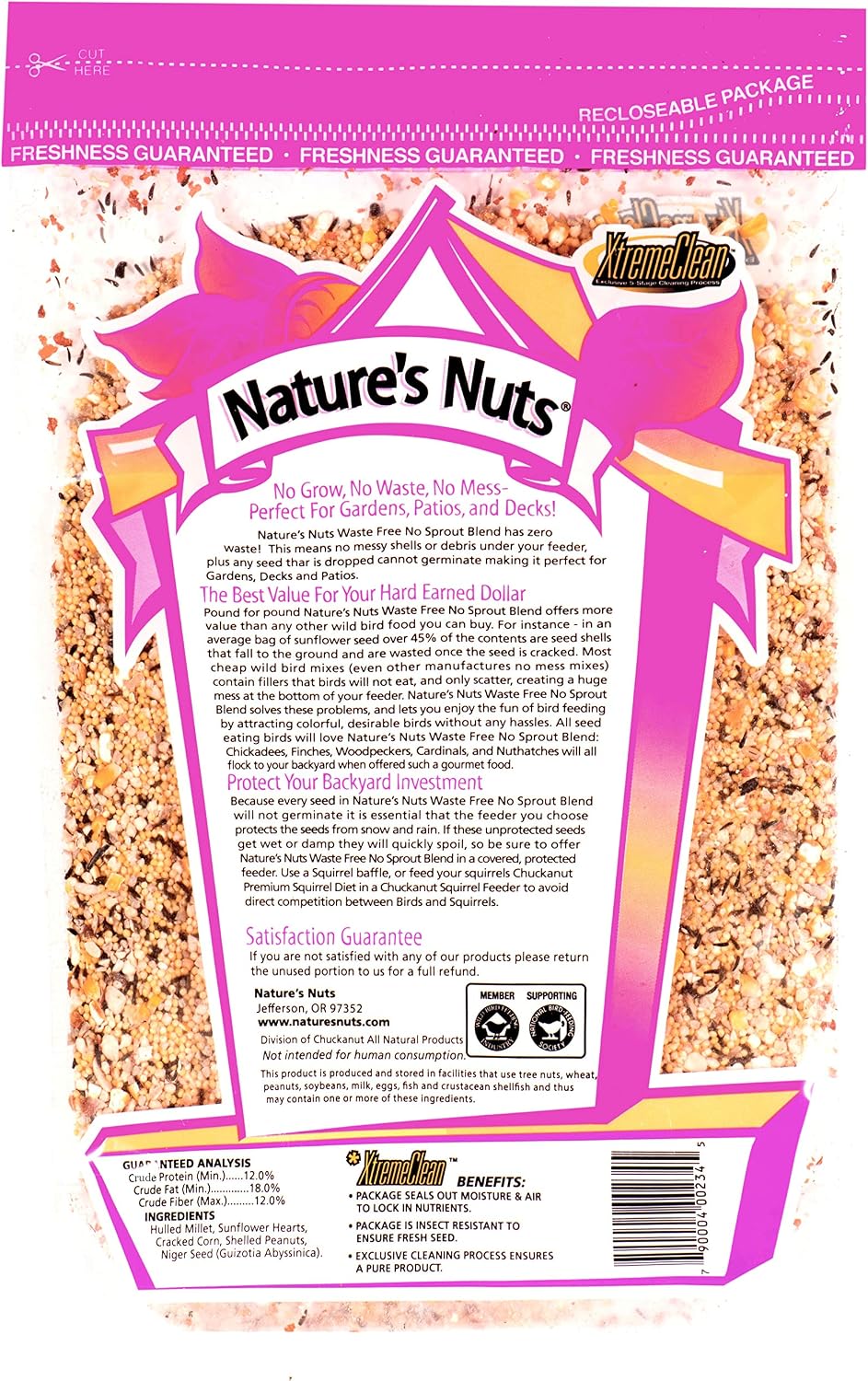 Nature's Nuts Waste Free No Sprout Blend - 20 lb. -Wild Bird Food