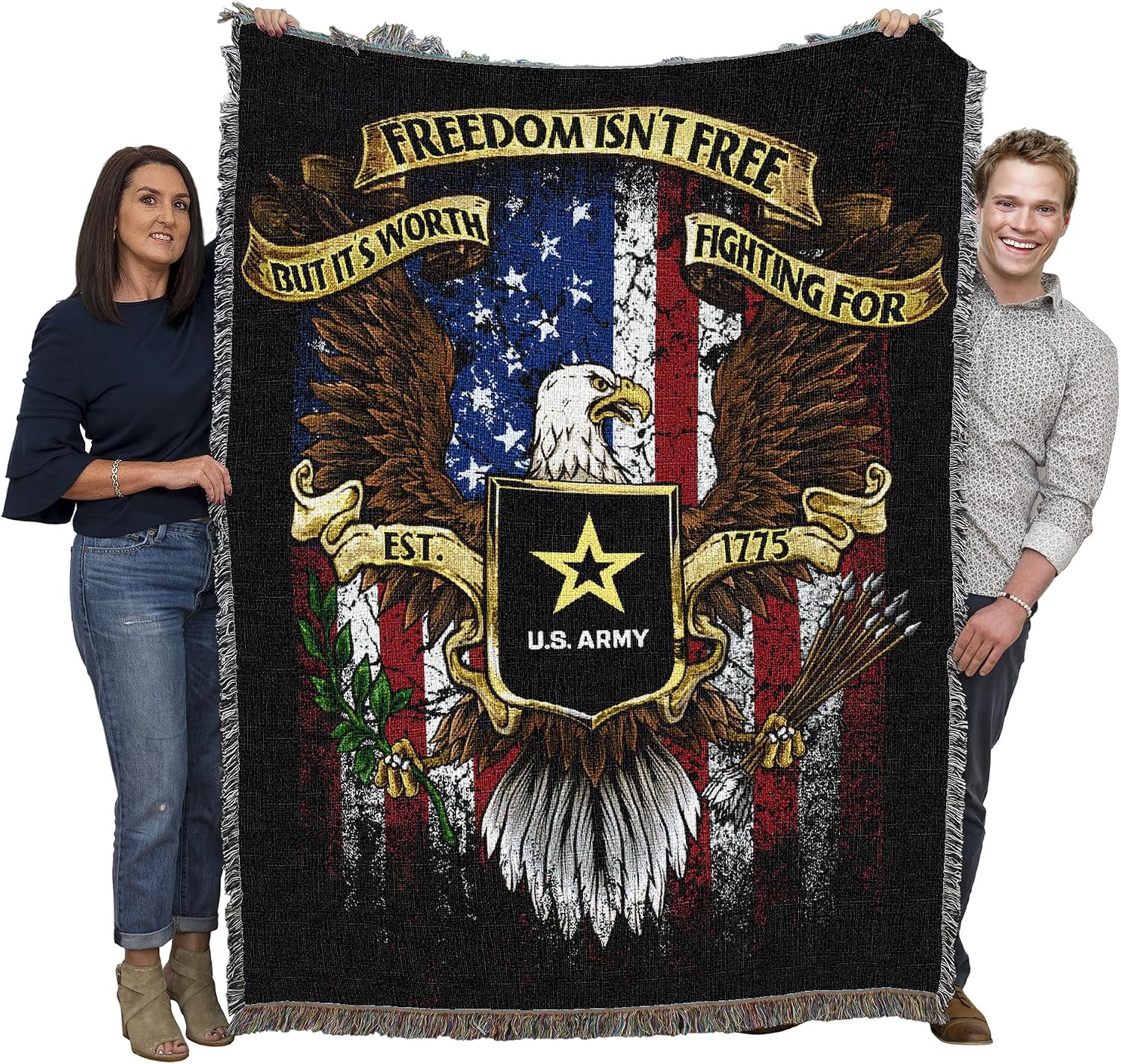 Pure Country Weavers US Army -Military Service Mark Seal Blanket Eagle - Gift Military Tapestry Throw Woven from Cotton - Made in the USA (72x54)