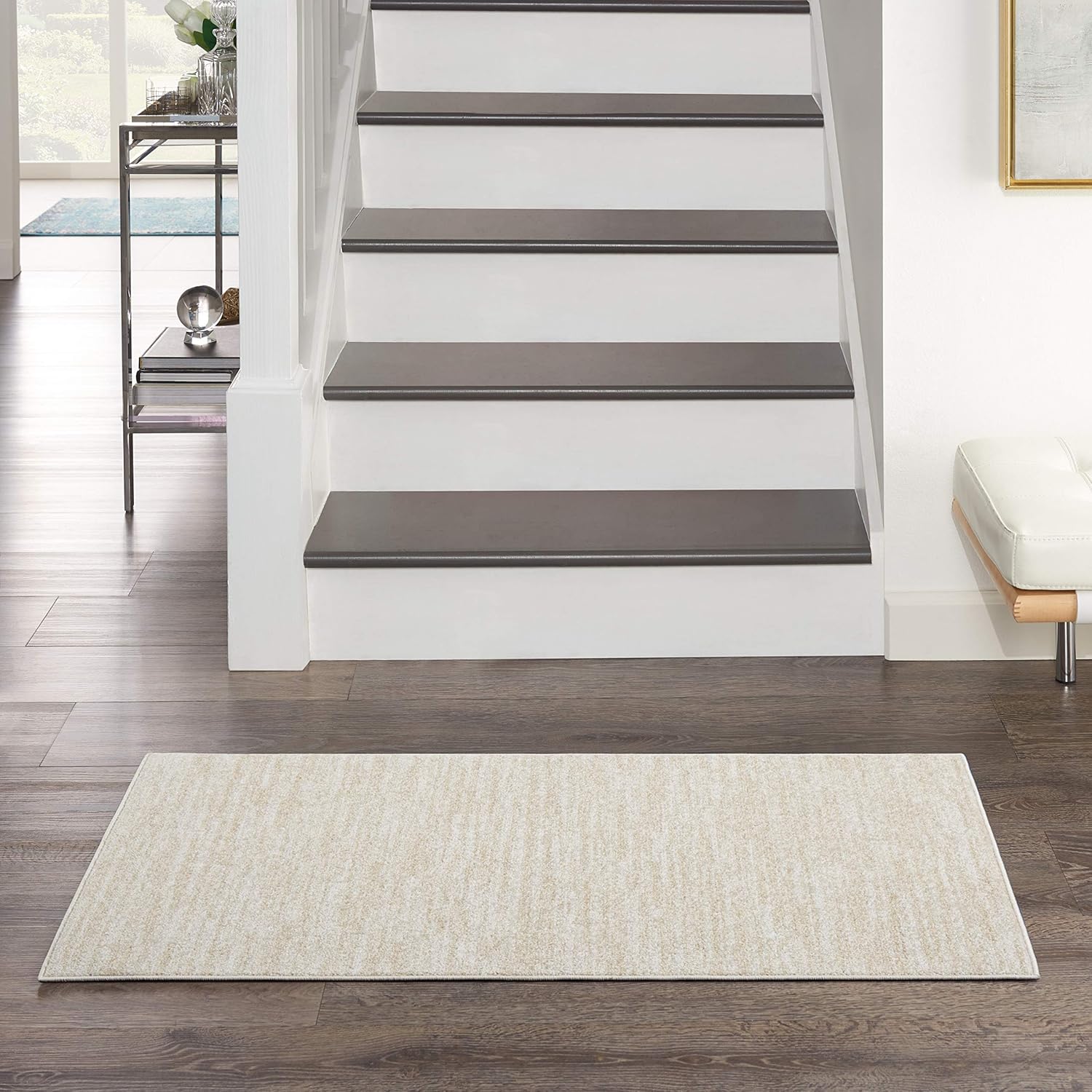 Nourison Home Essentials Indoor Outdoor Area Rug, Ivory Beige, 7' x 10'