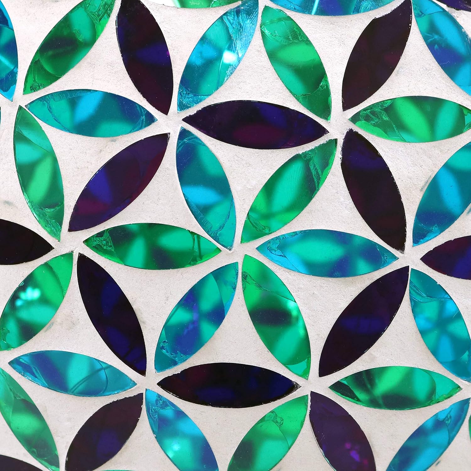 Sunnydaze Solar Gazing Ball for Garden, Mosaic Cool Blooms