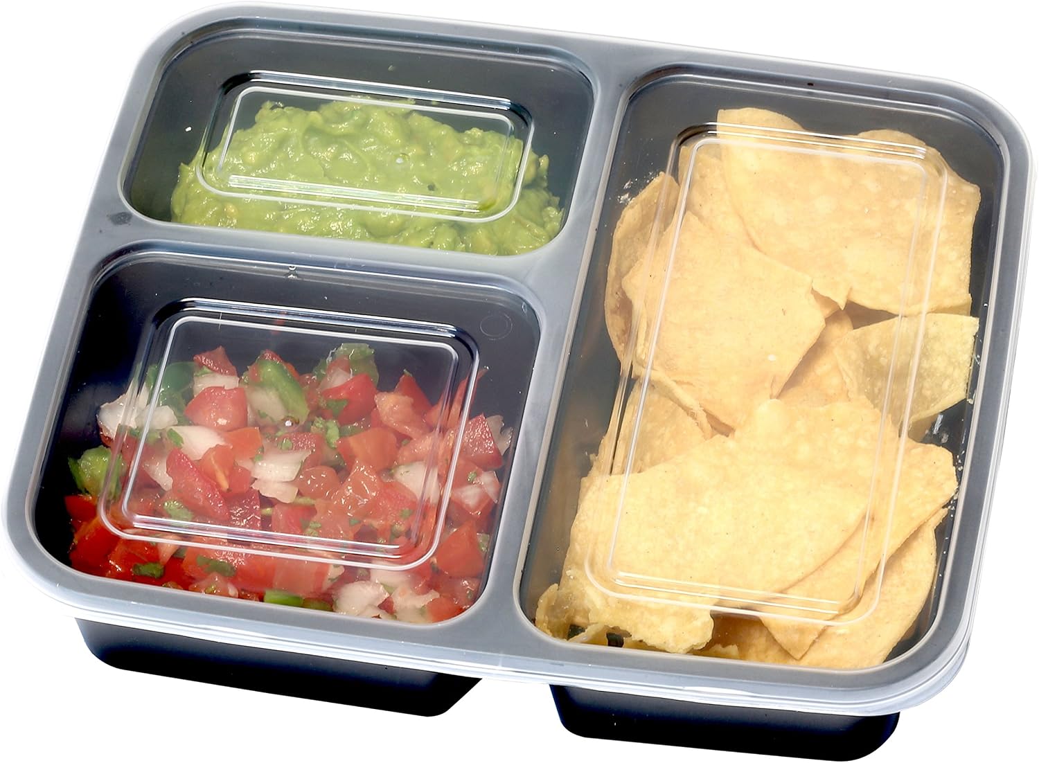 Simple Houseware 16 Pack 36-oz 3-Compartment Meal Prep Container, BPA-Free | Reusable BPA-Free Stackable Bento Box - Microwave