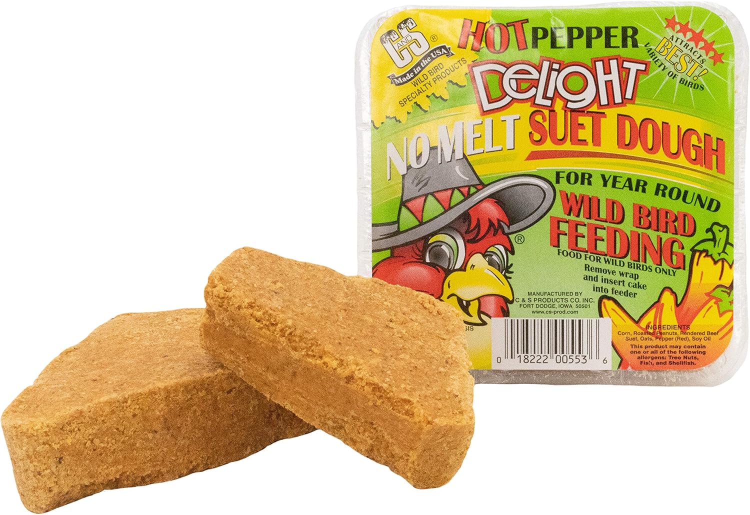 C&S CS12553 11.75 Oz Hot Pepper Delight Wild Bird No Melt Suet Dough