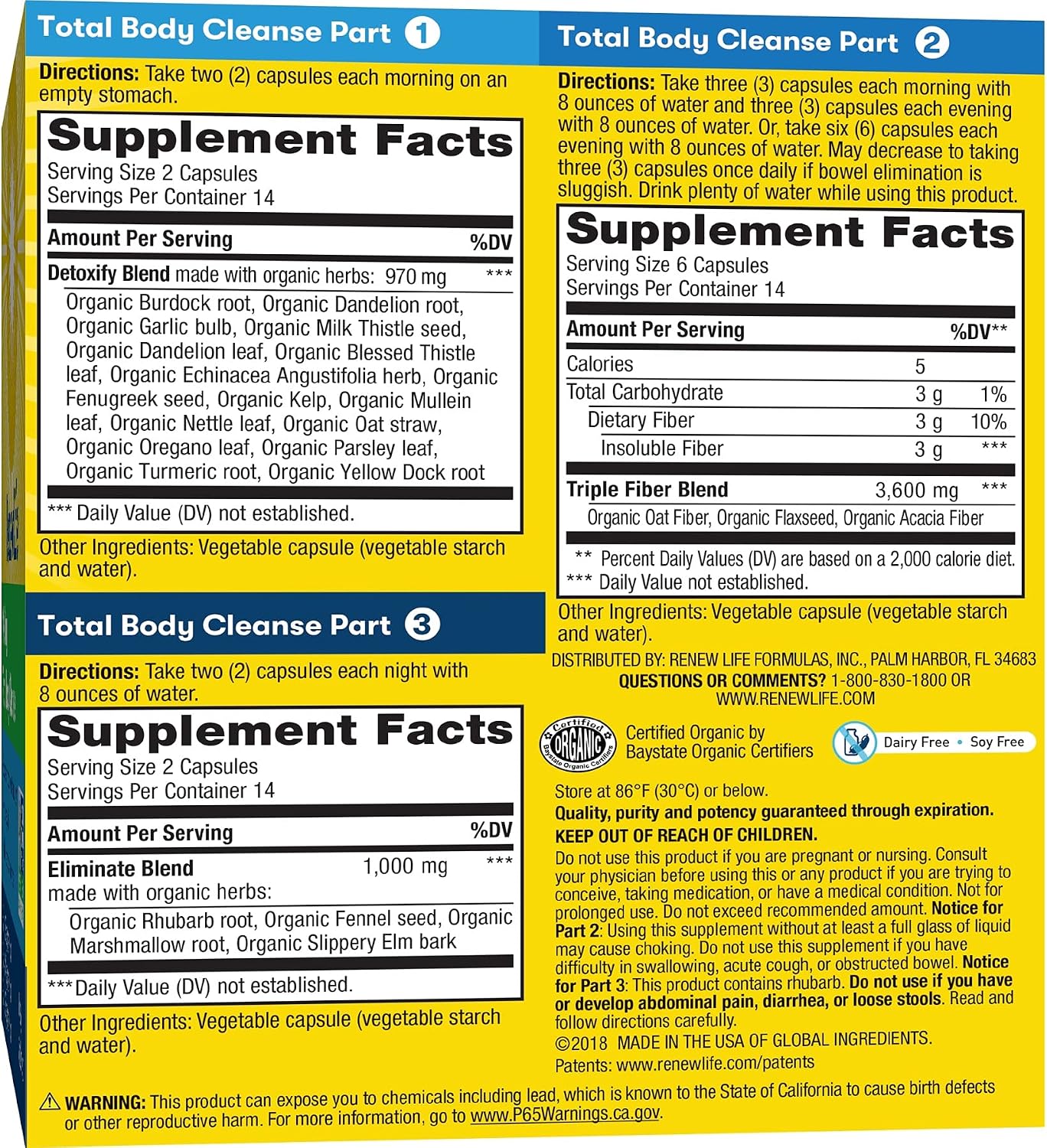 Renew Life Adult Cleanse - Total Body Cleanse for Men & Women - 2-Part, 14-Day Program - Dairy & Soy Free - 140 Vegetarian Capsules | 2-Part