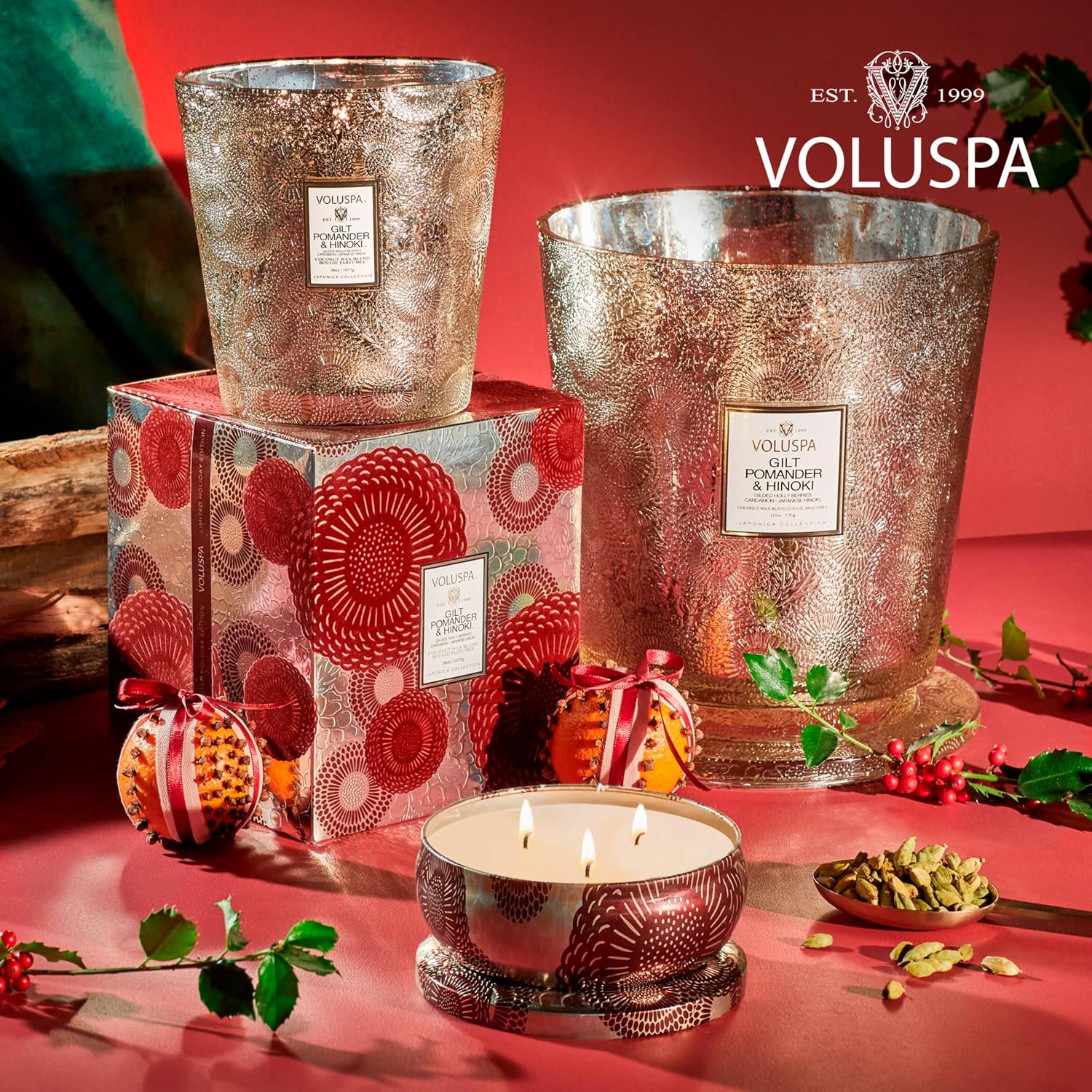 Voluspa Baltic Amber, Small Candle Jar, 5.5 oz, 50 Hour Burn Time, Coconut Wax for Clean Burning, Handcrafted in the USA
