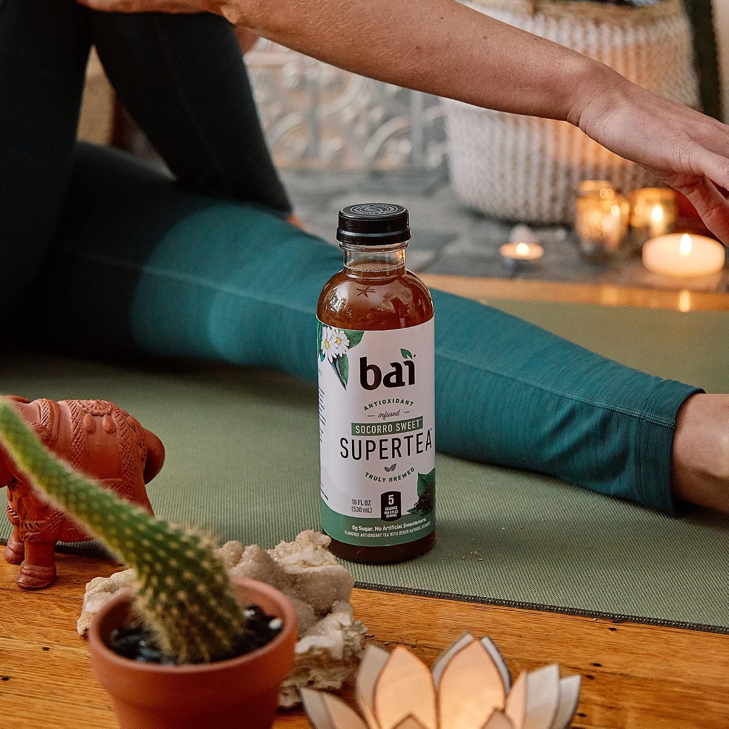 Bai Iced Tea, Narino Peach, Antioxidant Infused Supertea, Crafted with Real Tea (Black Tea, White Tea), 18 Fluid Ounce Bottles, 12 count