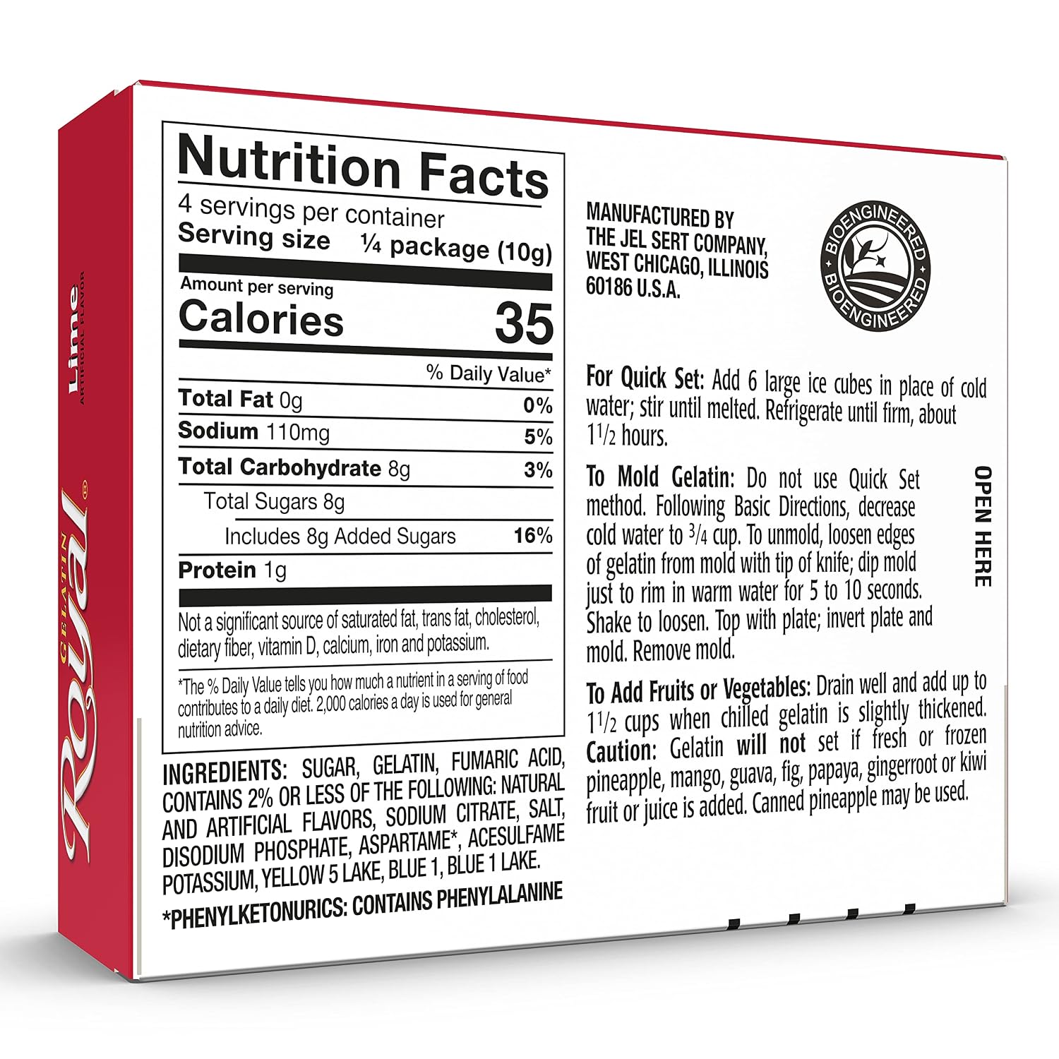 Royal Gelatin, Fat Free Dessert Mix, Lime (12 - 1.4 Ounce Boxes) (Pack of 12)