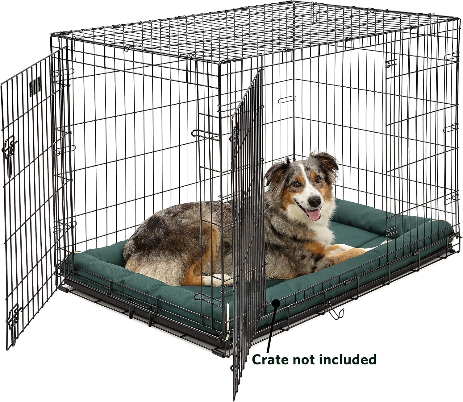MidWest Homes for Pets Intermediate QuietTime MAXX Ultra-Rugged Dog Bed, Water & Odor Resistant, Bolstered Edge, Non-Slip Bottom, Fits 36-inch Crates, Black
