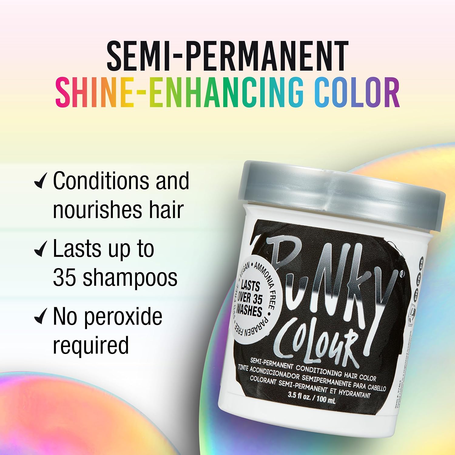 Punky Colour Flamingo Pink Semi Permanent Hair Color – Vibrant Pink Hair Dye, Vegan & Cruelty-Free Conditioning Formula, Lasts Up to 35 Washes, 3.5 fl oz