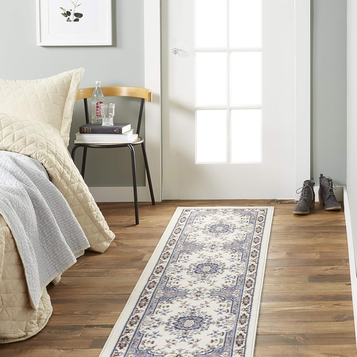 Home Dynamix Premium Sakarya Traditional Medallion Border Area Rug, Ivory/Brown, 7'9"x10'8" Rectangle