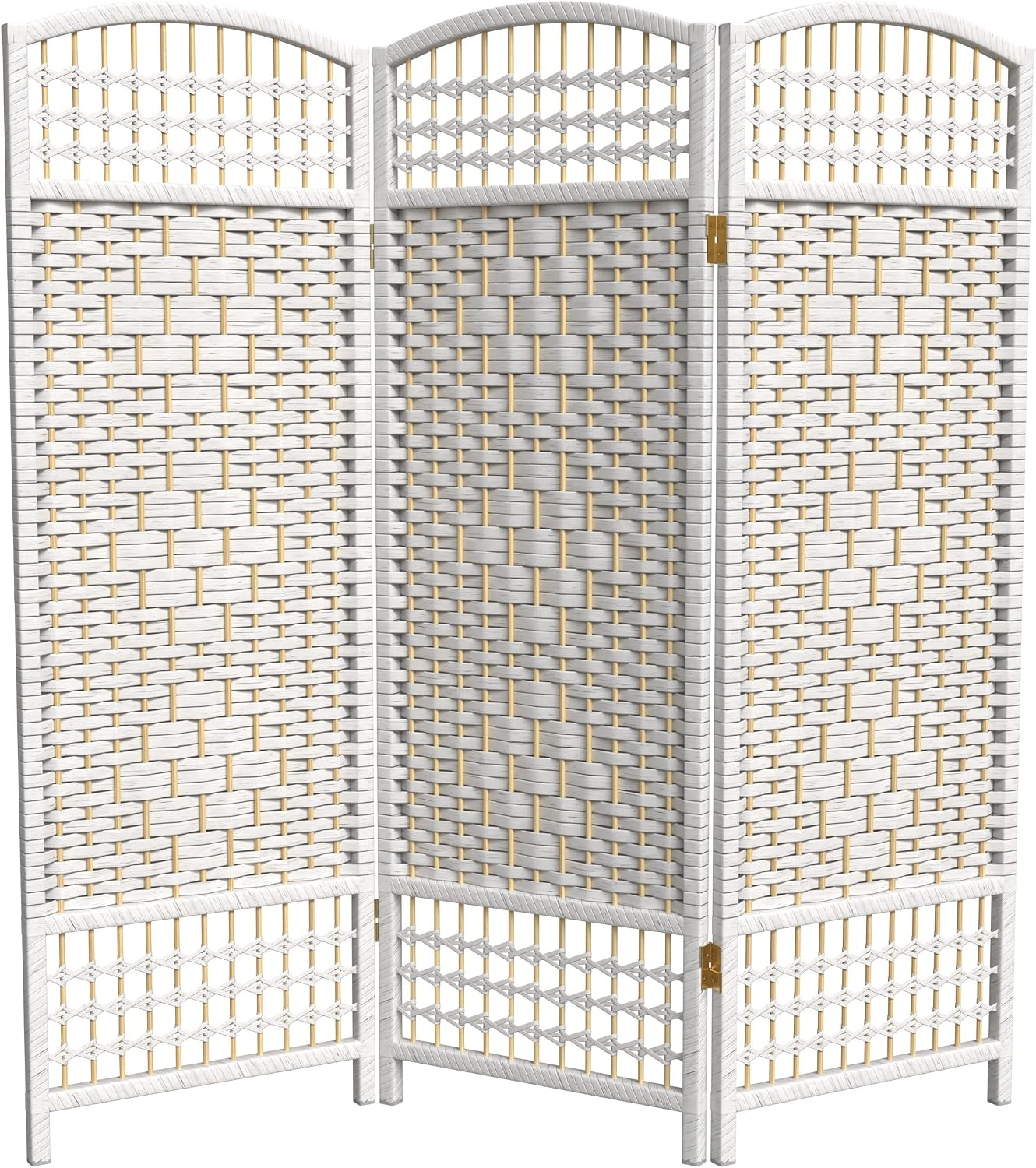 4 ft. Short Fiber Weave Folding Screen - Natural - 4 Panels