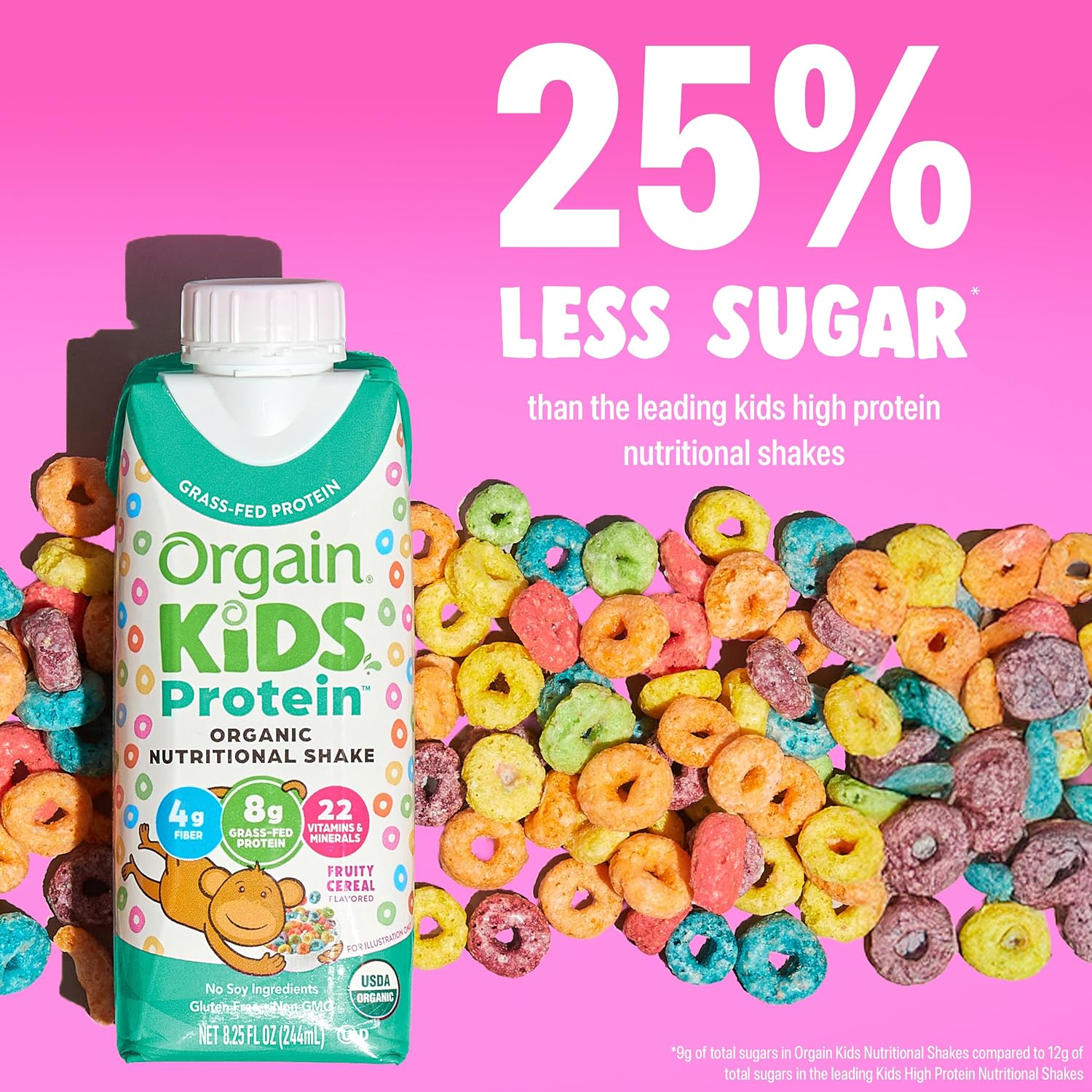 Orgain Organic Kids Dairy 8g Protein Shake, Chocolate, 8.25 oz, 12pk | Nutritional drink, grass-fed protein, 22 vitamins & minerals, 3g fiber, non-GMO, no soy, healthy snack for picky eaters