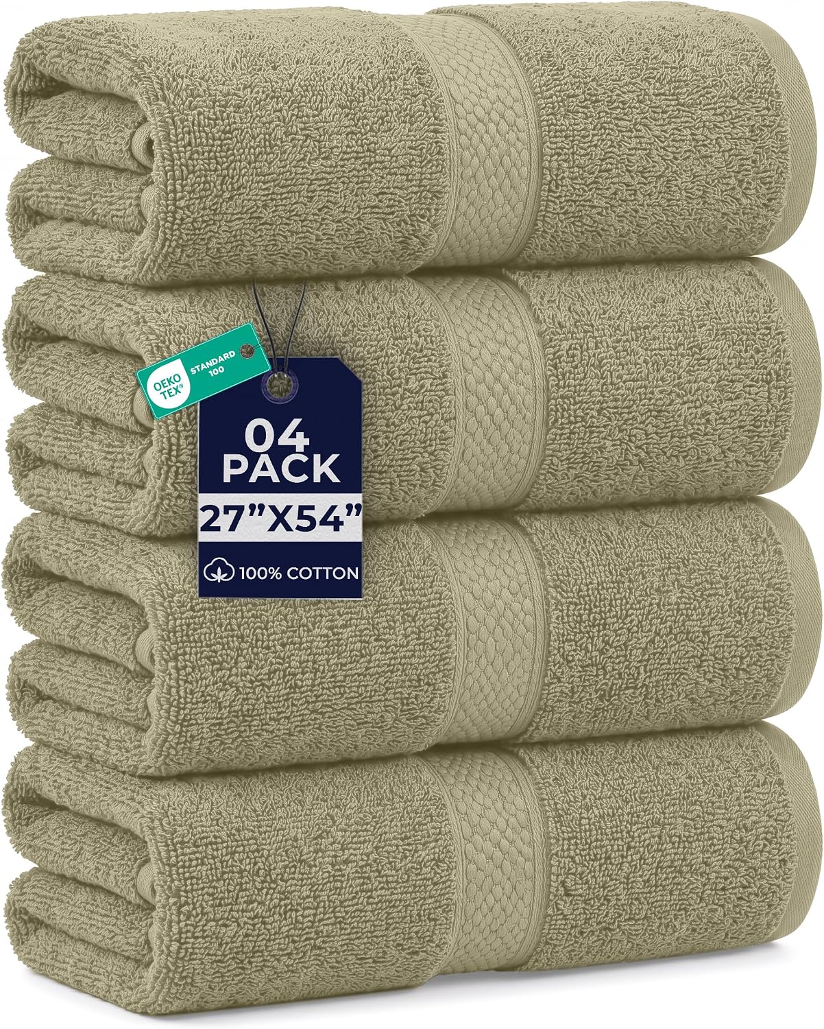 DAN RIVER 24 Pack Cotton Wash Cloths Set for Showering [12x12] White