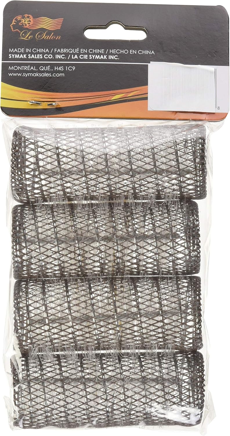 2 Pack (TOTAL 8 ROLLERS w/ 8 Pins) HAIR STYLING BRUSH ROLLERS & PINS Hair Curlers 3" x 1 1/8" Bristles