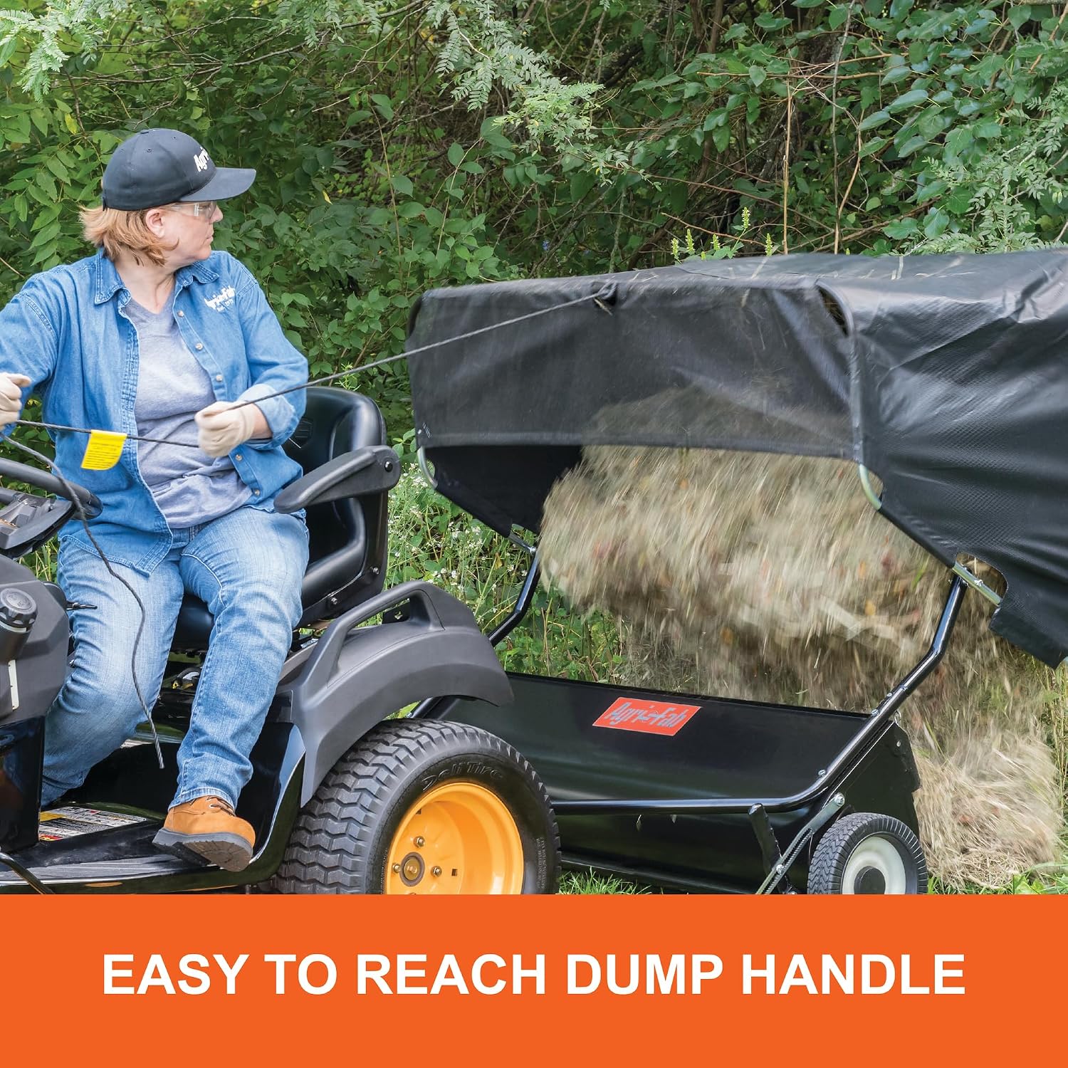 Agri-Fab 45-0546 52" Tow-Behind Lawn Sweeper, 26 cu. ft Hopper Bag Capacity, Leaf & Grass Catcher