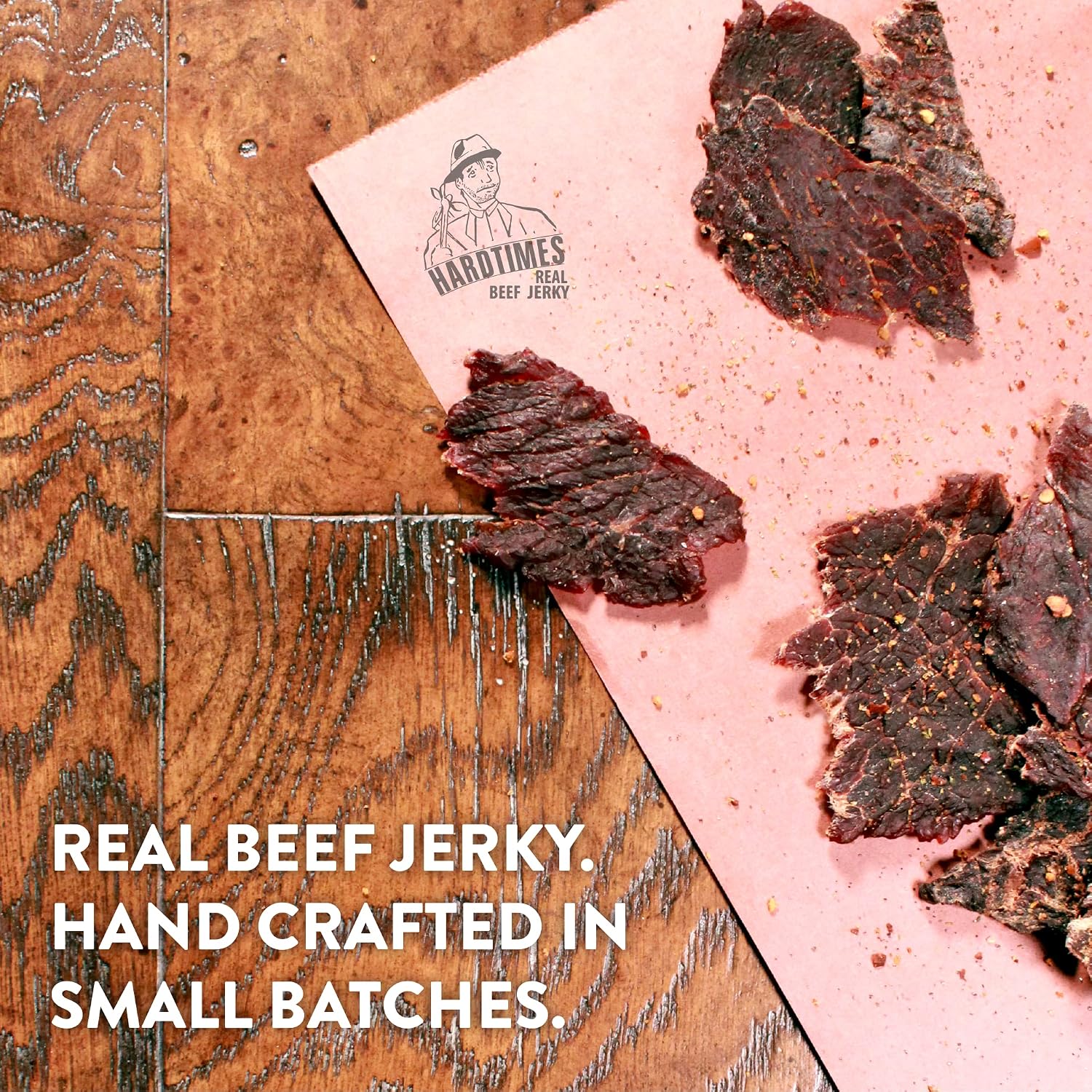 Hardtimes Original Beef Jerky, High Protein Snack, 4 x 2.25 oz Bags