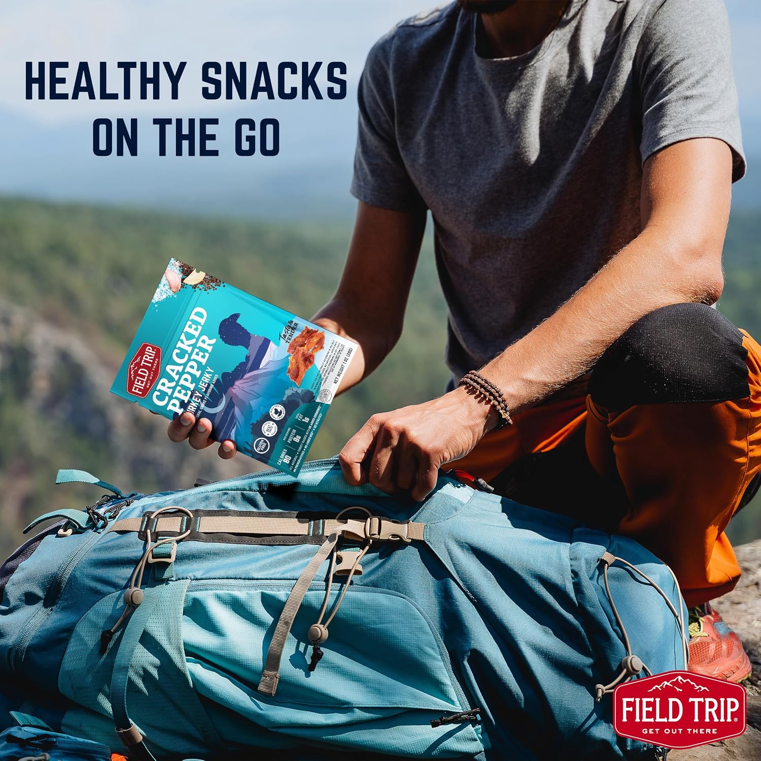 Field Trip Beef Jerky, Original, 1 Oz Bag, 12 Bags/carton | Grass Fed Beef Jerky, Healthy Gluten Free Snacks, All Natural, Paleo-Friendly Beef Jerky, High Protein, Low Carb, No Nitrates