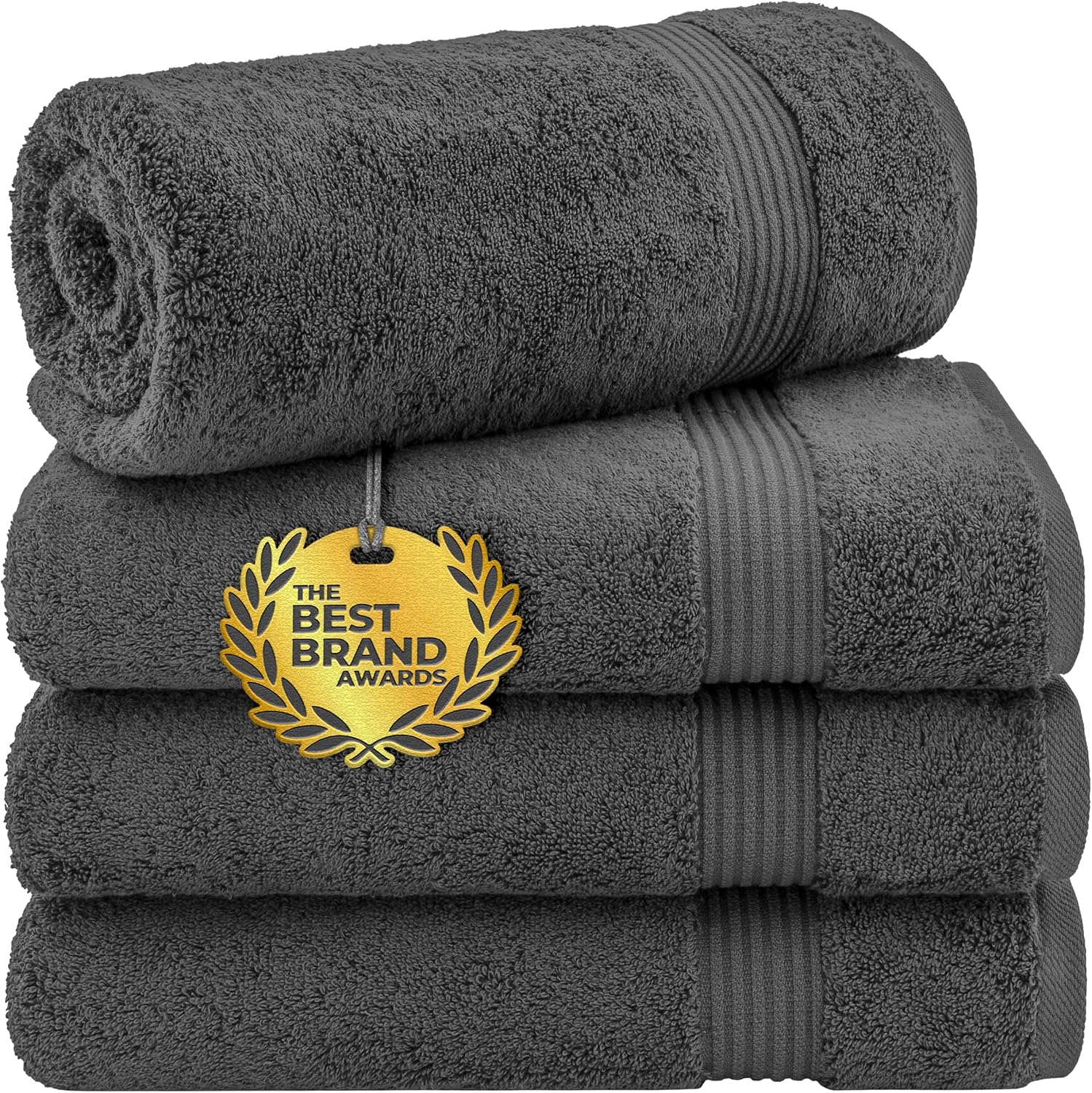Cotton Paradise Towel Set of 6, 2 Bath Towels, 2 Hand Towels and 2 Washcloths Towels for Bathroom Sets, Smoke Gray
