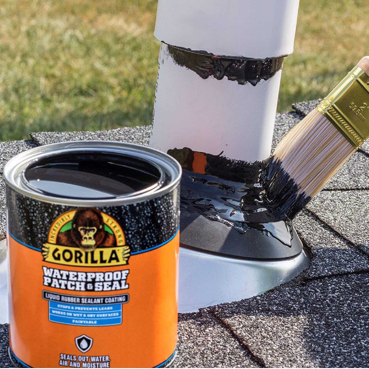 Gorilla Patch & Seal Liquid Rubber Waterproof Sealant, Black, 32 oz