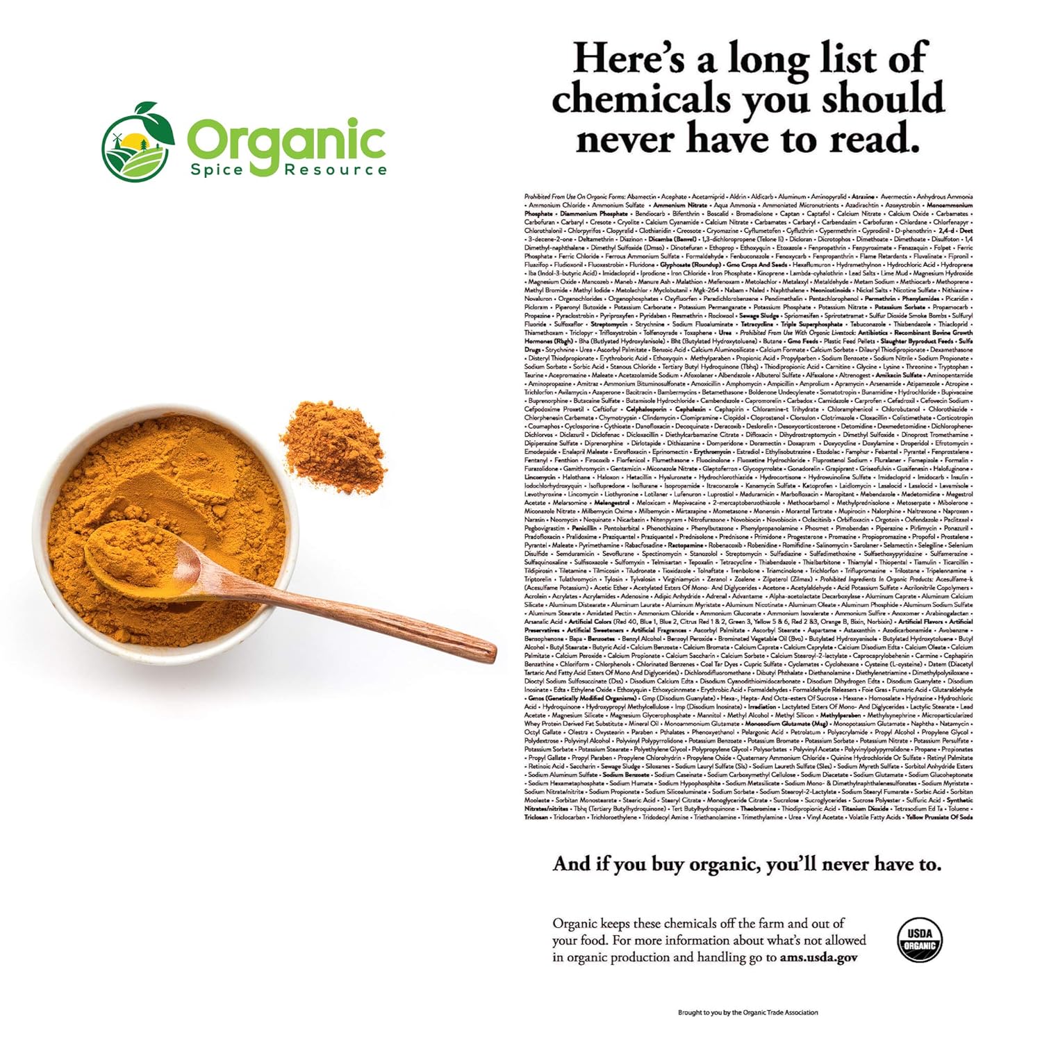Organic Spice Resource Turmeric Root Powder, 8 oz (226 g)