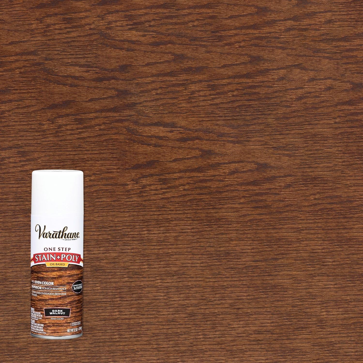 Varathane 243863 Oil-Based One Step Stain + Poly Spray, 12 oz, Golden Pecan