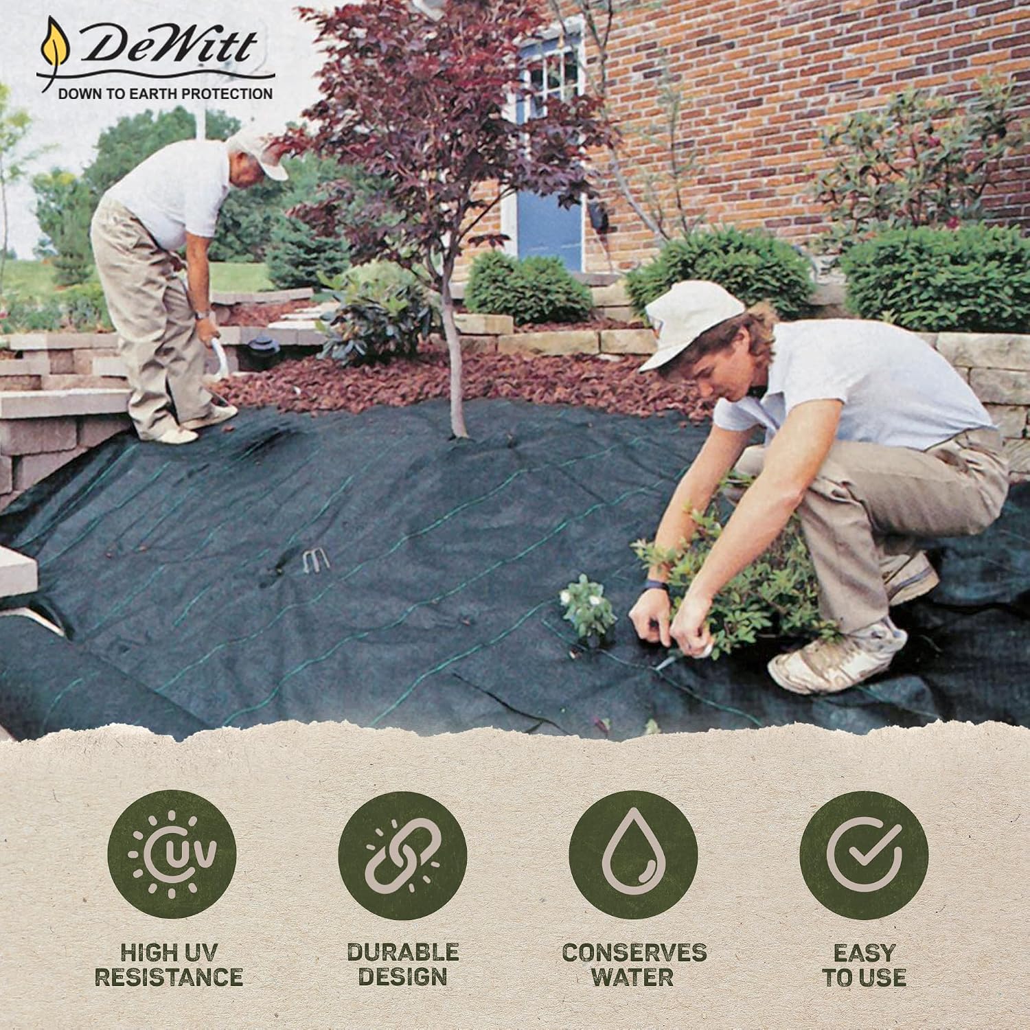Dewitt Professional Max Weed Barrier Fabric 4.1 oz, Black, 4 x 250 Feet – Heavy-Duty Weed Control and Ground Cover for Gardens, Beds, Mulch, Outdoor Landscaping, and Yard Areas