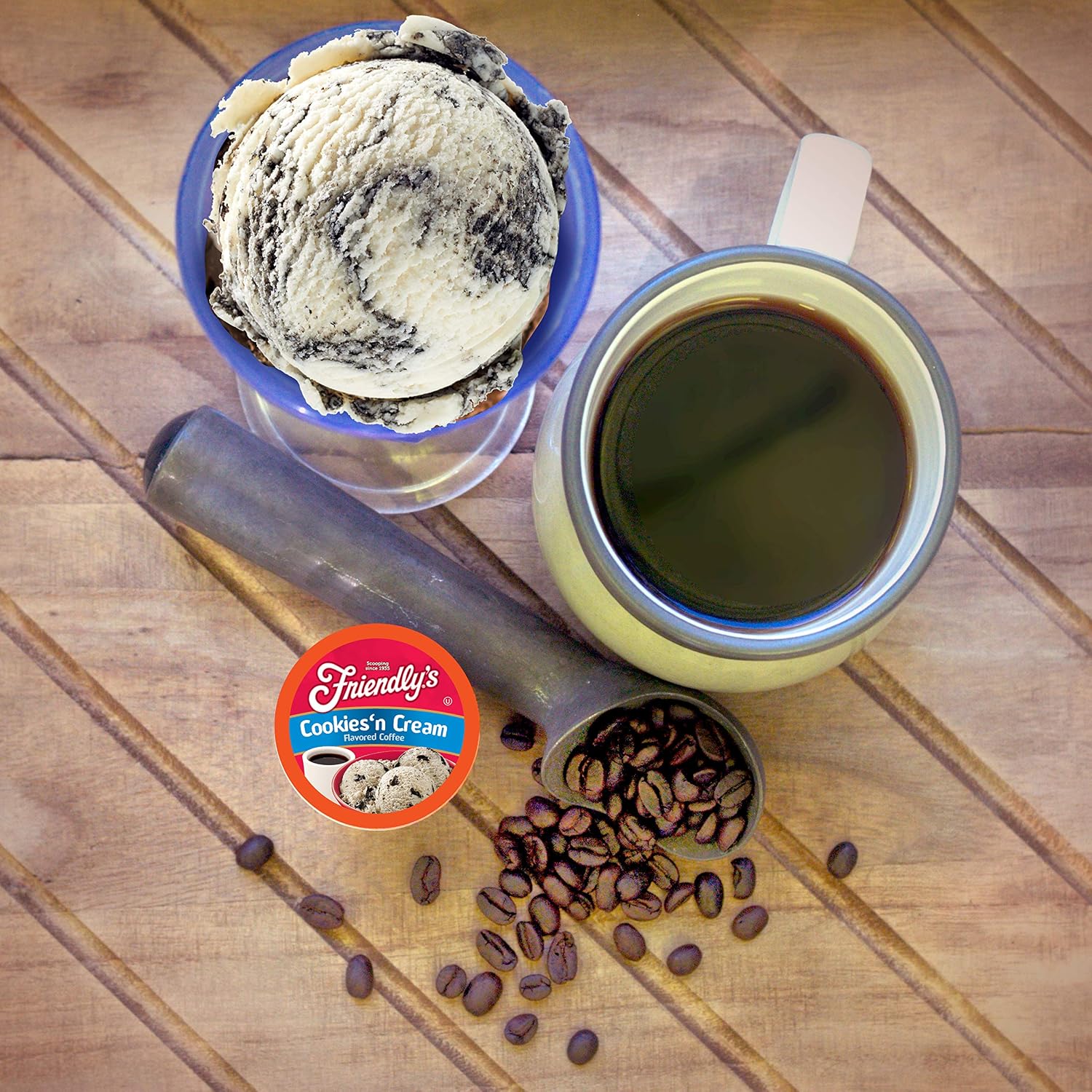Friendly's Chocolate Mint Ice Cream Flavored Coffee Pods for Keurig K Cup Brewers, Mint Chocolate Chip, 40 Count (Pack of 1)