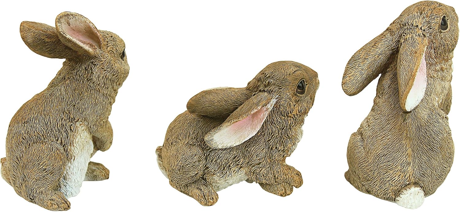 Design Toscano QM200681 Hopper the Bunny Standing Rabbit Indoor/Outdoor Garden Statue, 6 Inches Wide, 11 Inches Tall, Handcast Polyresin, Full Color Finish