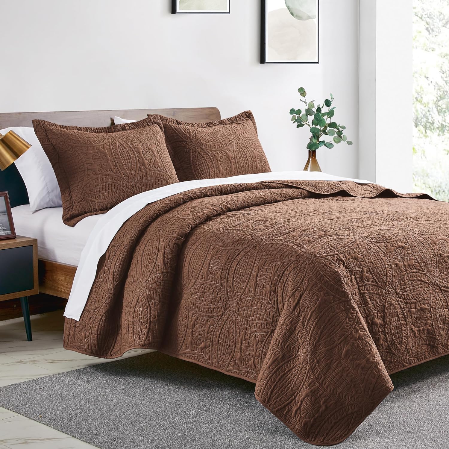 Love's cabin Quilts for Queen Bed Blue Bedspreads - Soft Bed Summer Lightweight Bedspread Comforter - Modern Style Coin Pattern Coverlet for All