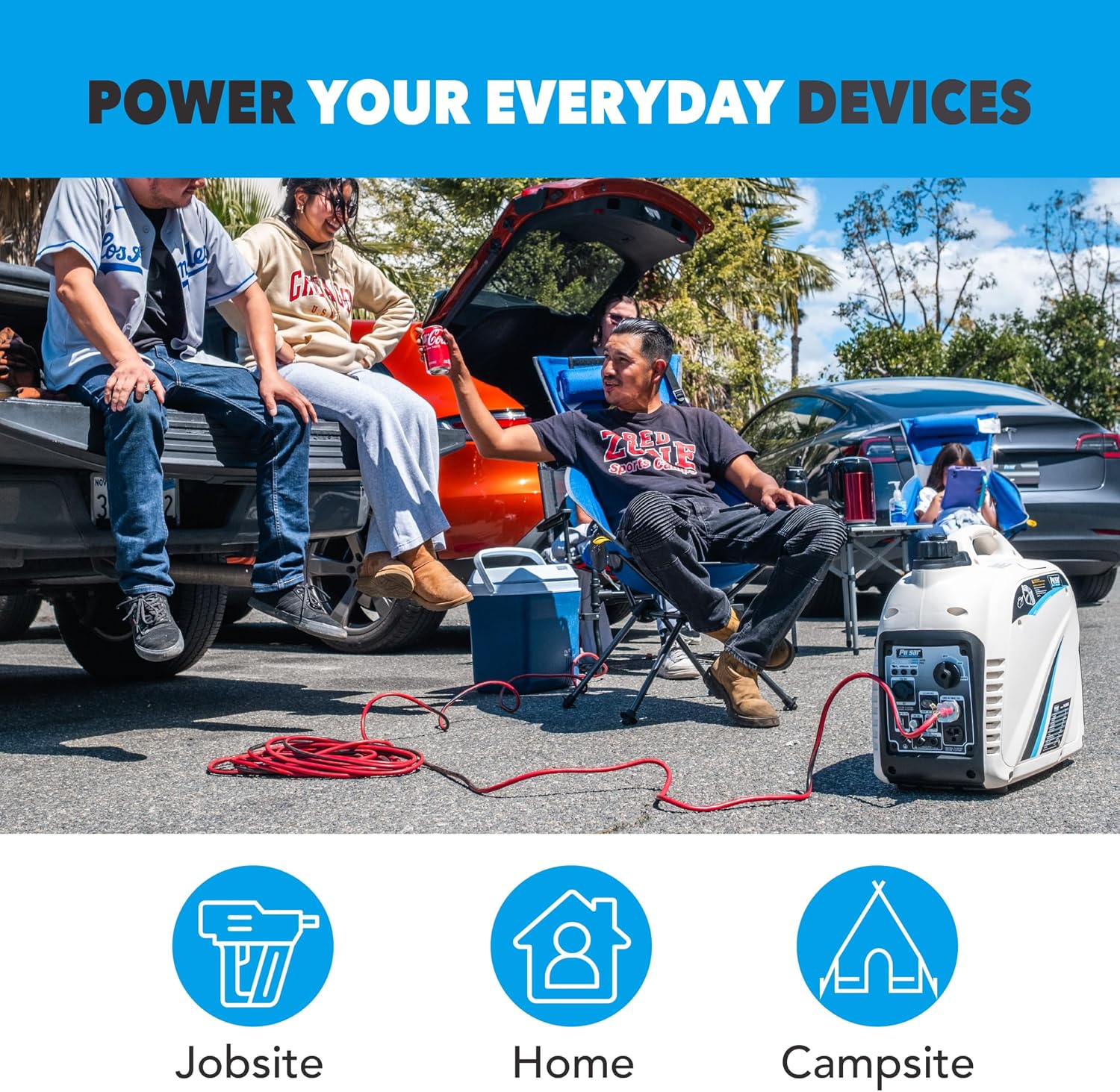 Pulsar PG2300iS 2, 300W Portable Super Quiet Gas-Powered Inverter Generator with USB Outlet & Parallel Capability, CARB Compliant | 1800 running watts