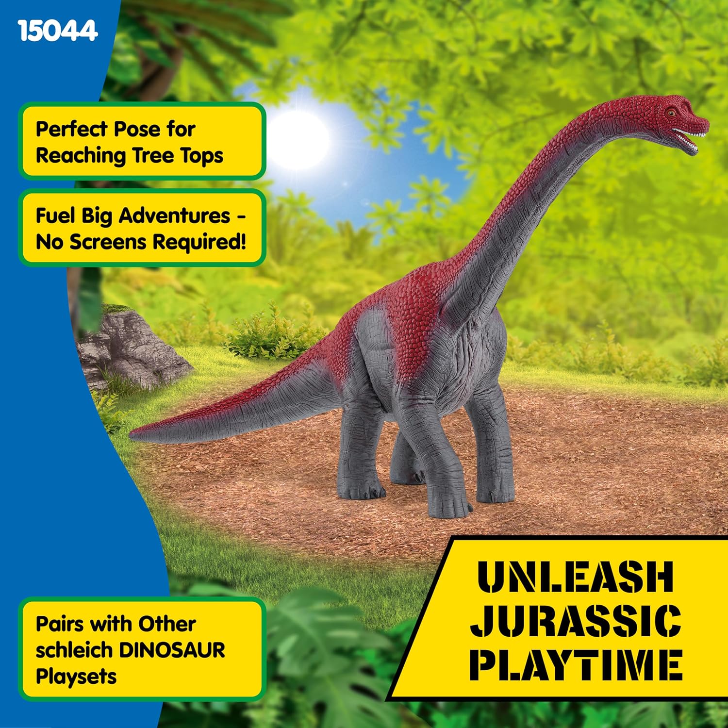 Schleich Dinosaurs - Brachiosaurus Toy Dino Figurine - Kids Ages 4+ | 14581 | Dinosaur Figurine, Realistic Animal Toys, Dino Figure for Boys and Girls, Screen-Free Imaginative Pretend Play