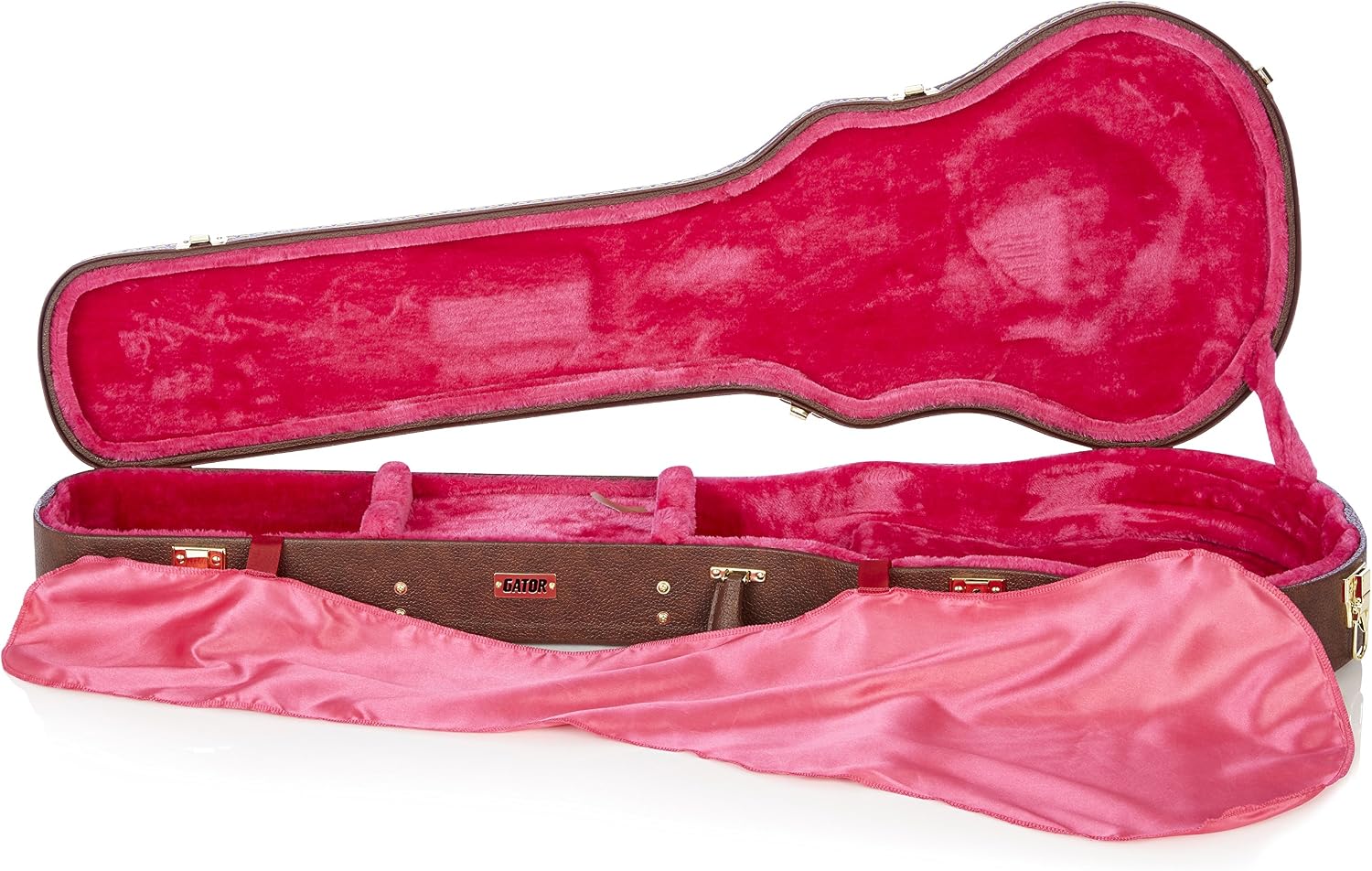 Gator Cases Deluxe Wood Case for SG Electric Guitars; Brown Exterior (GW-SG-BROWN)