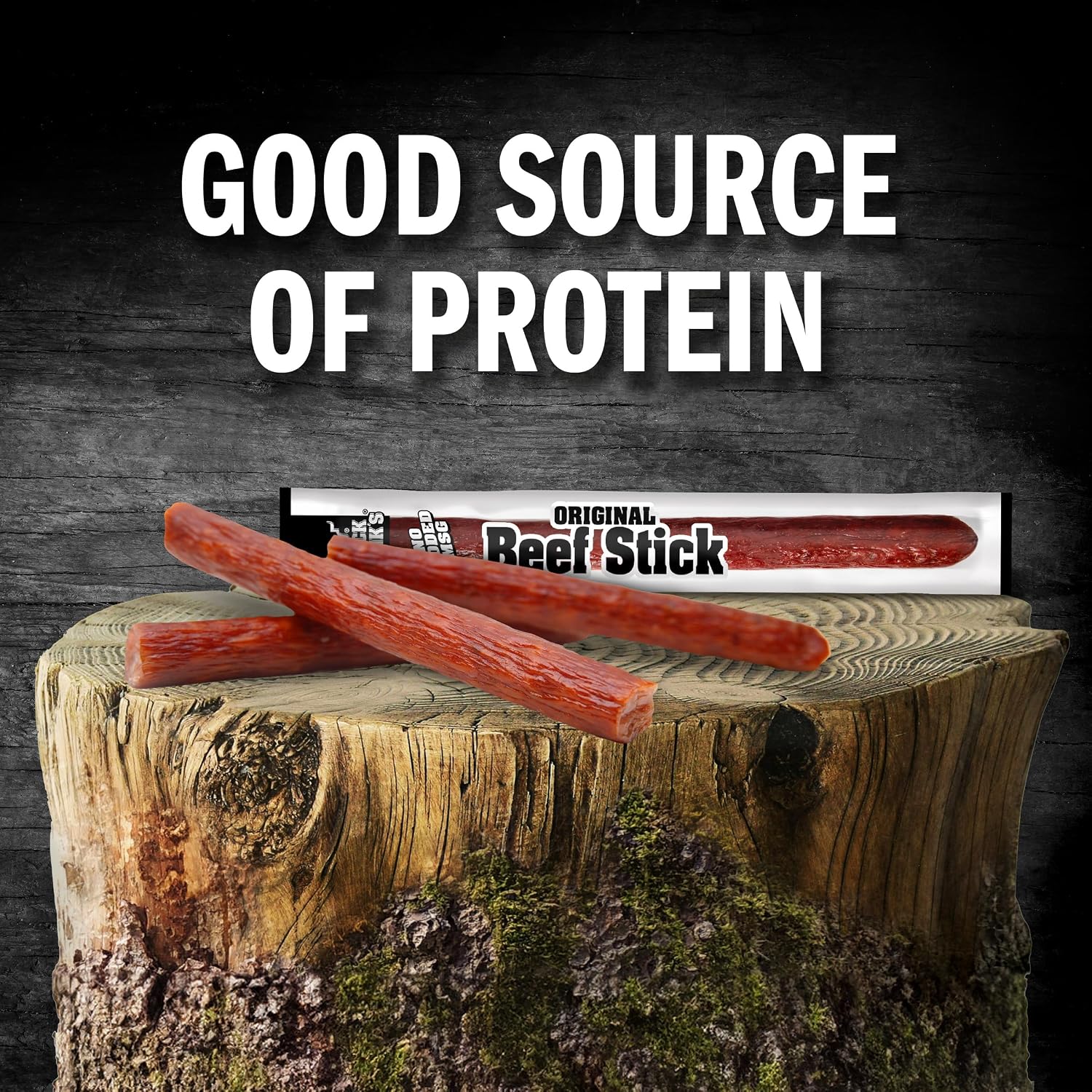 Jack Link's Original Beef Jerky Sticks - Made with 100% Real Beef - Ready to Eat Real Meat Protein Snacks - 6g Protein per Serving - 0.92 oz Meat Stick, 20 Count