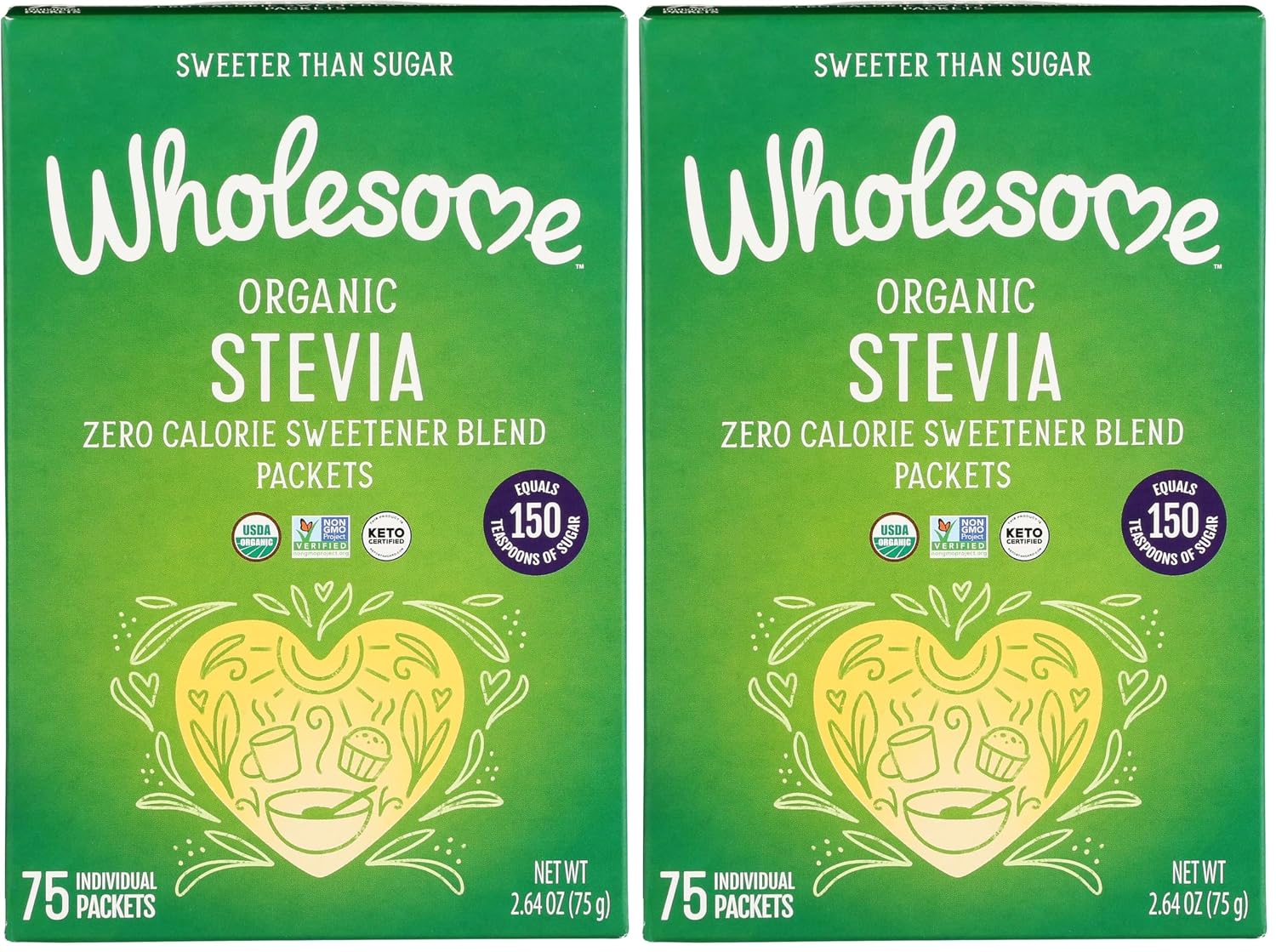 Wholesome Sweeteners Organic Stevia, 1000 Count Packets, Zero Calorie Sweetener Blend, Keto Friendly, Non GMO, Gluten Free & Vegan