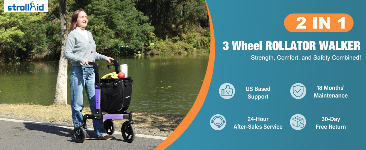 Foldable Rollator Walker for Seniors