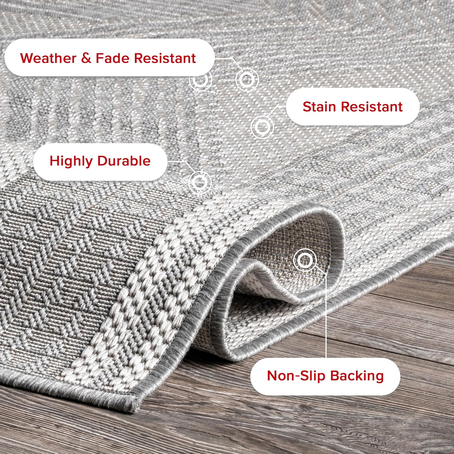 nuLOOM Ranya Light Brown Geometric Indoor/Outdoor Area Rug, 4' x 5'