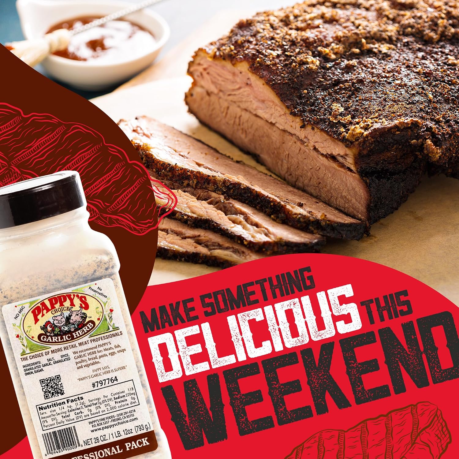Pappy's Choice Original Seasoning, 32 Oz | California's Legendary Seasoning Blend, Santa Maria Style, Perfect for BBQ, Beef, Burgers, Brisket, Tri-tip and Steak