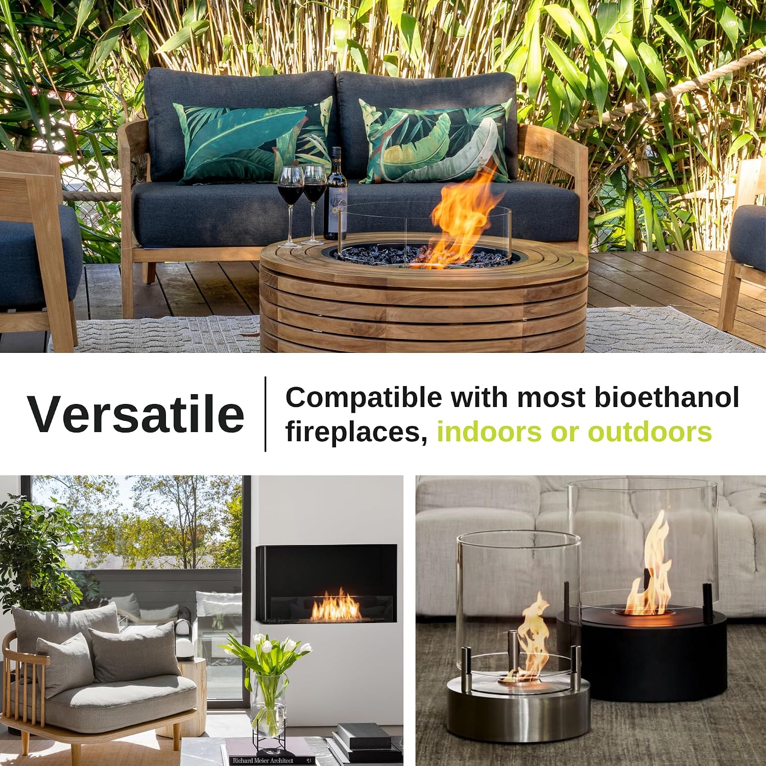 16 QUARTS Odorless, Smoke-Free Ethanol Fireplace Fuel | Best Flame, Fast Pour, Long Burn, Safety-Tested