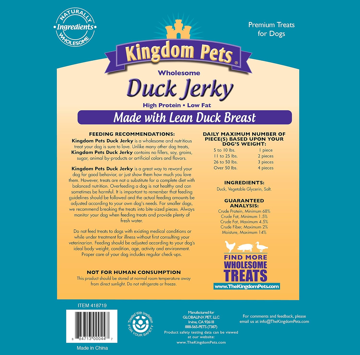 Chicken Jerky Dog Treats with Only 3 Ingredients and No Fillers, 3 Pound Bag