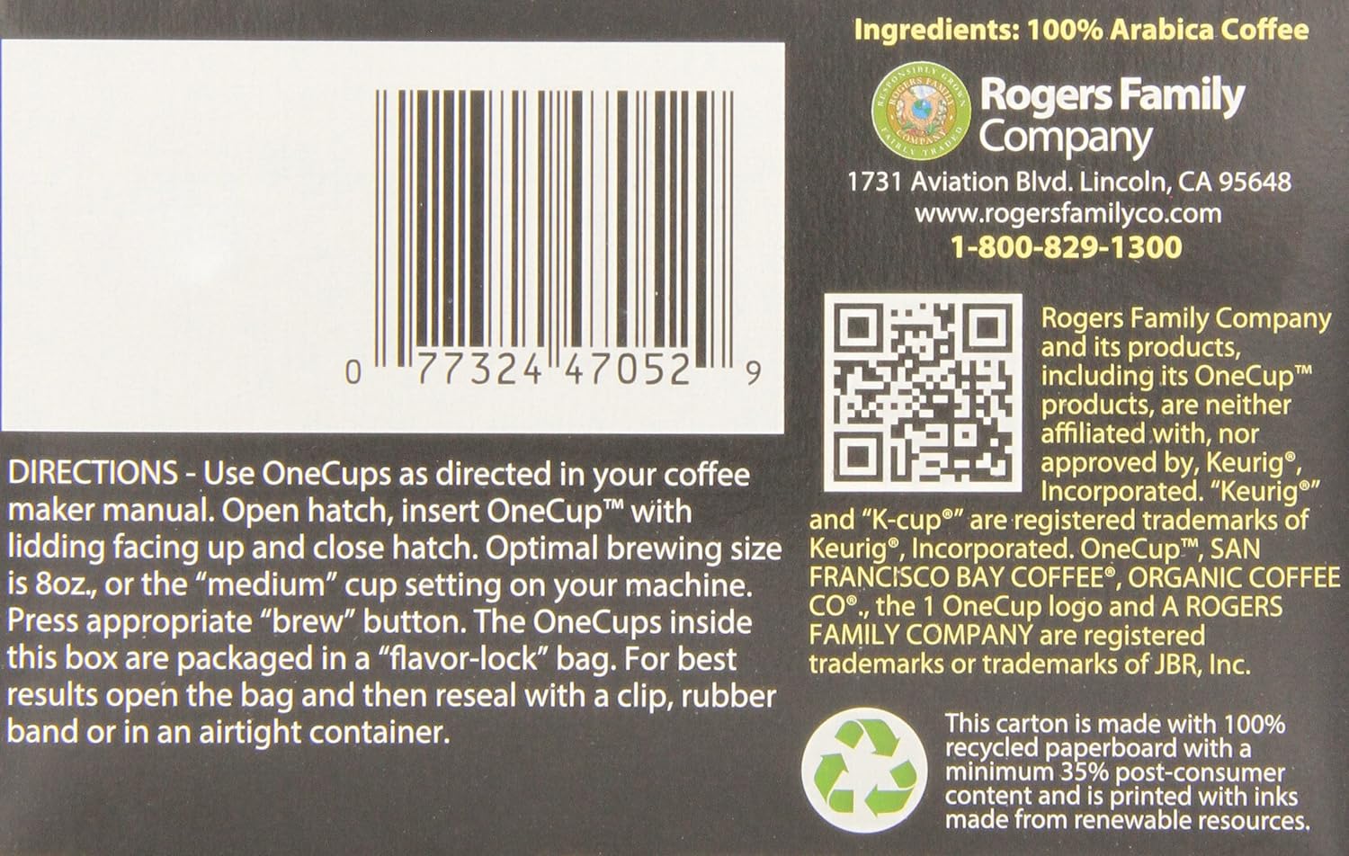 SF Bay Coffee French Roast 12 Ct Dark Roast Compostable Coffee Pods, K Cup Compatible including Keurig 2.0
