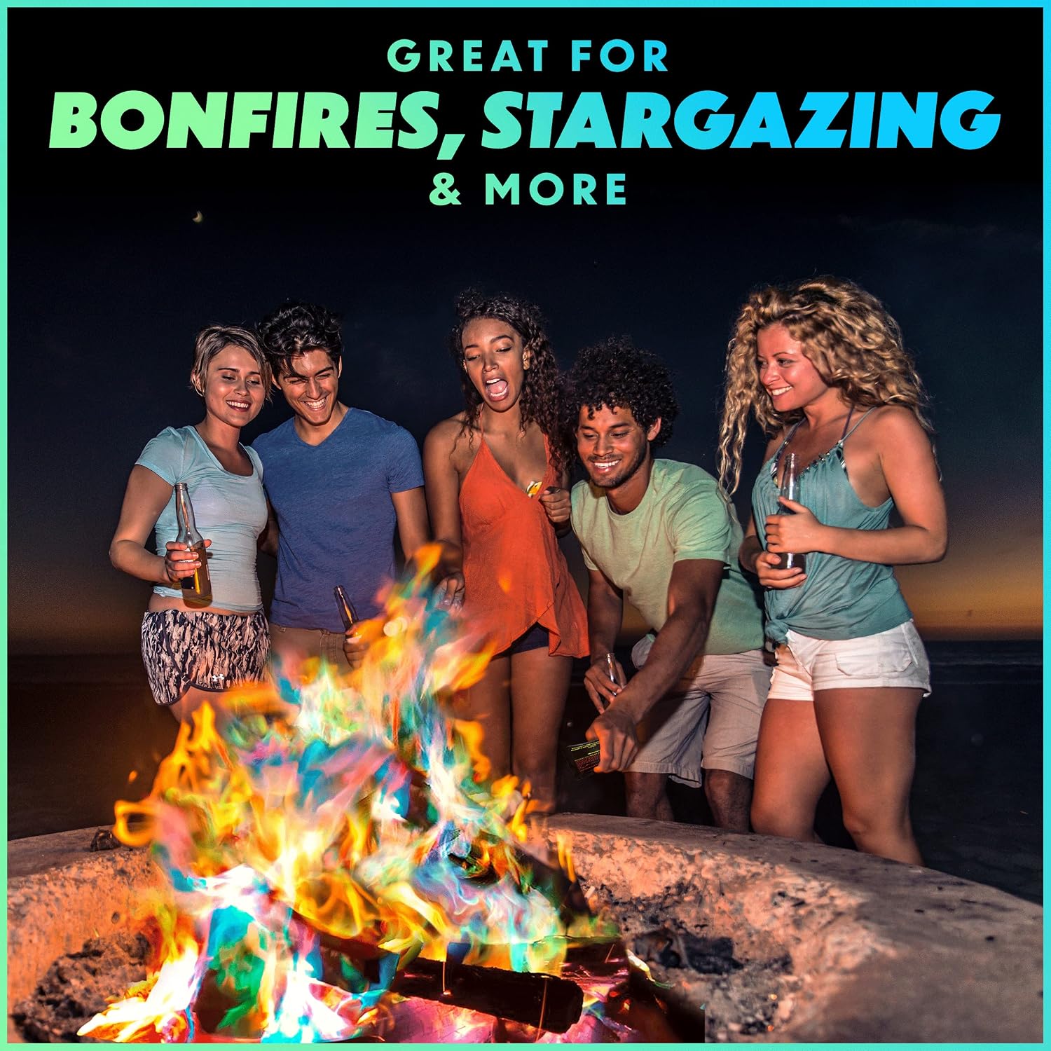 Fire Color Packets (12 Pack), Vibrant Multi-Color Fire for Fire Pits, Campfires