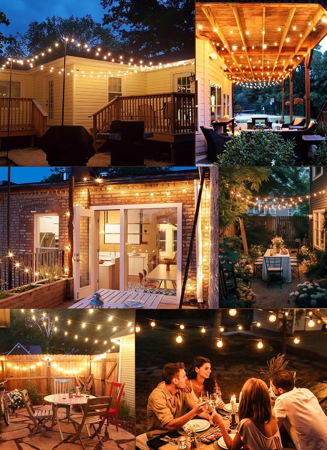 Brightown 25 Pack G40 LED Replacement Bulbs, E12 Base, 2200K, Warm White | Shatterproof Plastic LED Light Bulb, Waterproof, Dimmable, 1.5" Edison Light Bulbs for Indoor Outdoor Patio Backyard Decor